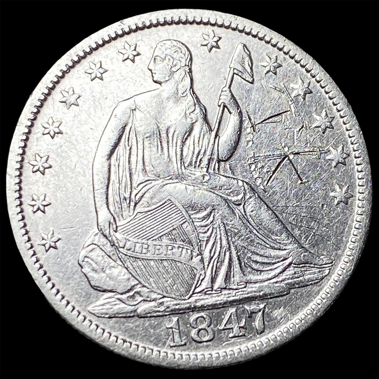 1847-O Silver Seated Liberty Half Dollar HIGH GRADE (1 of 2)