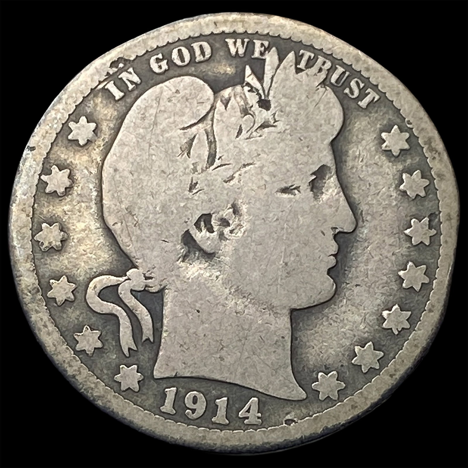 1914-S Silver Barber Quarter LIGHTLY CIRCULATED: 1914-S Silver Barber Quarter LIGHTLY CIRCULATED