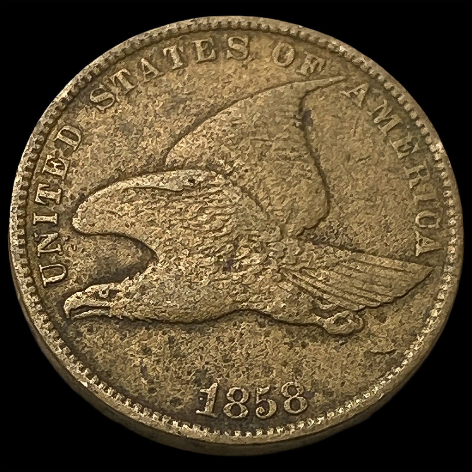1858 Flying Eagle Cent NEARLY UNCIRCULATED: 1858 Flying Eagle Cent NEARLY UNCIRCULATED