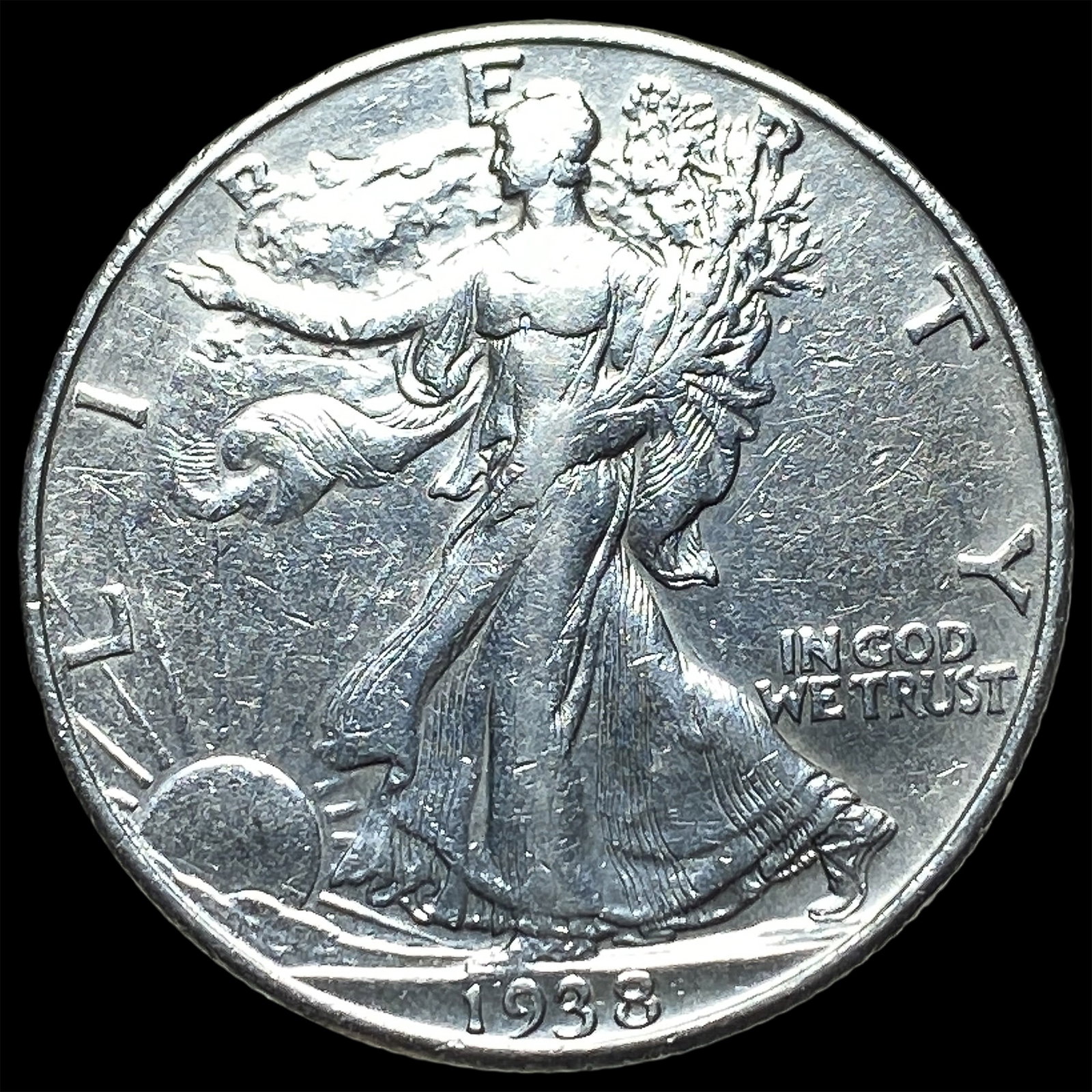 1938-D Silver Walking Liberty Half Dollar CHOICE AU: 1938-D Silver Walking Liberty Half Dollar CHOICE AU