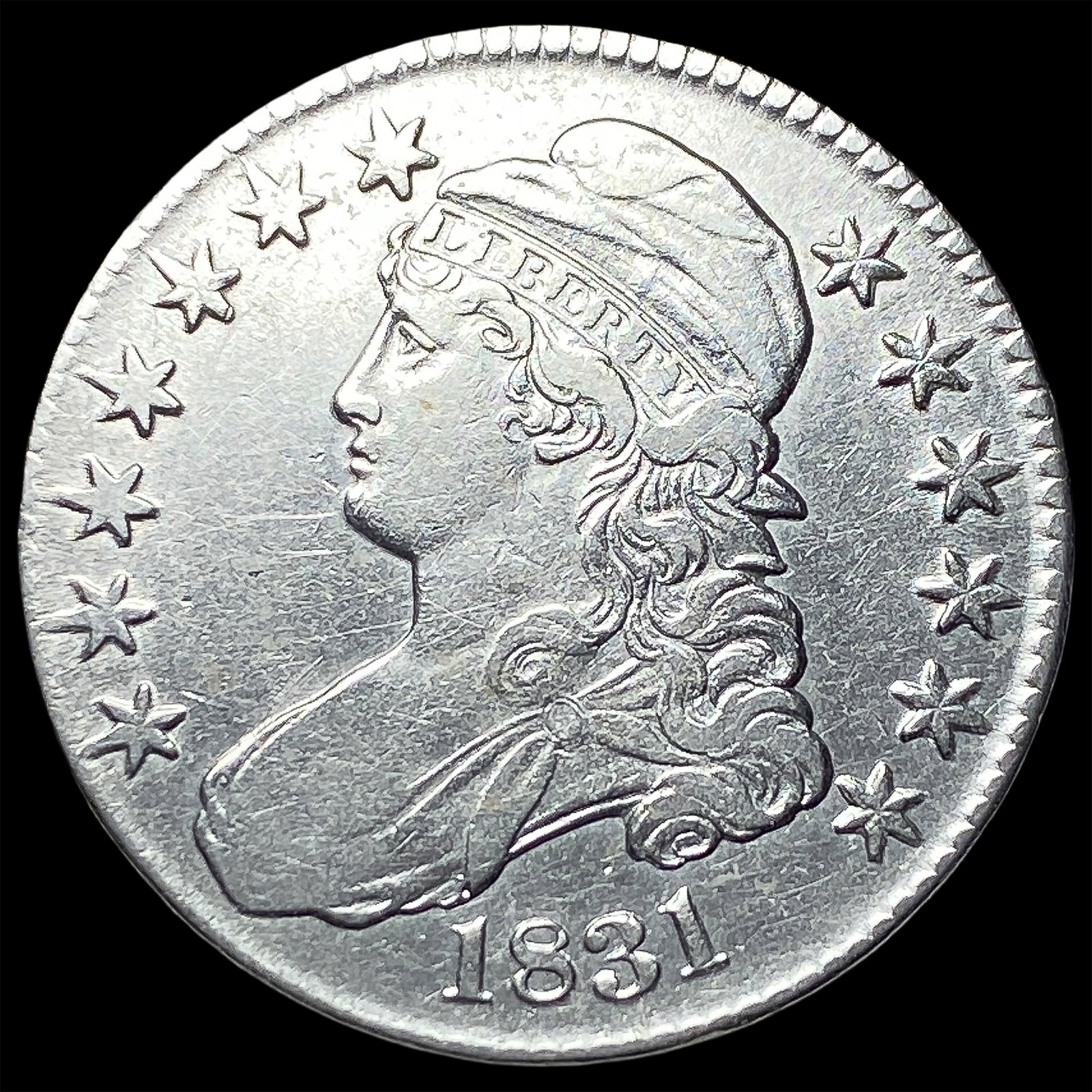 1831 Capped Bust Half Dollar CLOSELY UNCIRCULATED: 1831 Capped Bust Half Dollar CLOSELY UNCIRCULATED