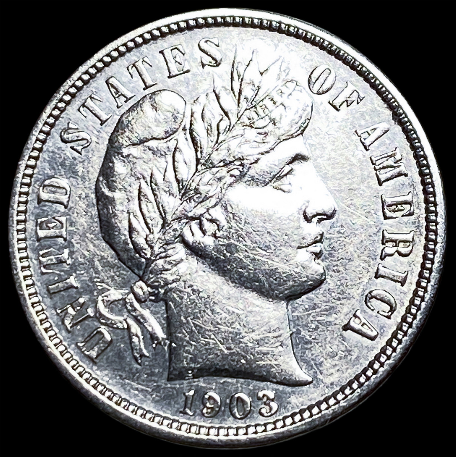 1903-O Silver Barber Dime CLOSELY UNCIRCULATED (1 of 2)