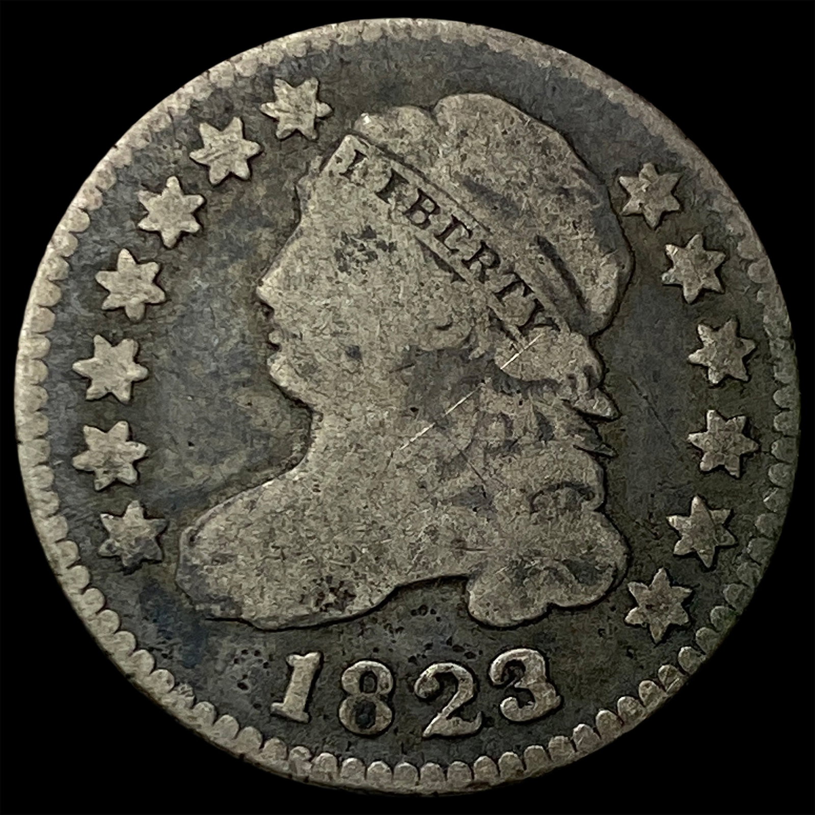 1823 Capped Bust Dime NICELY CIRCULATED (1 of 2)