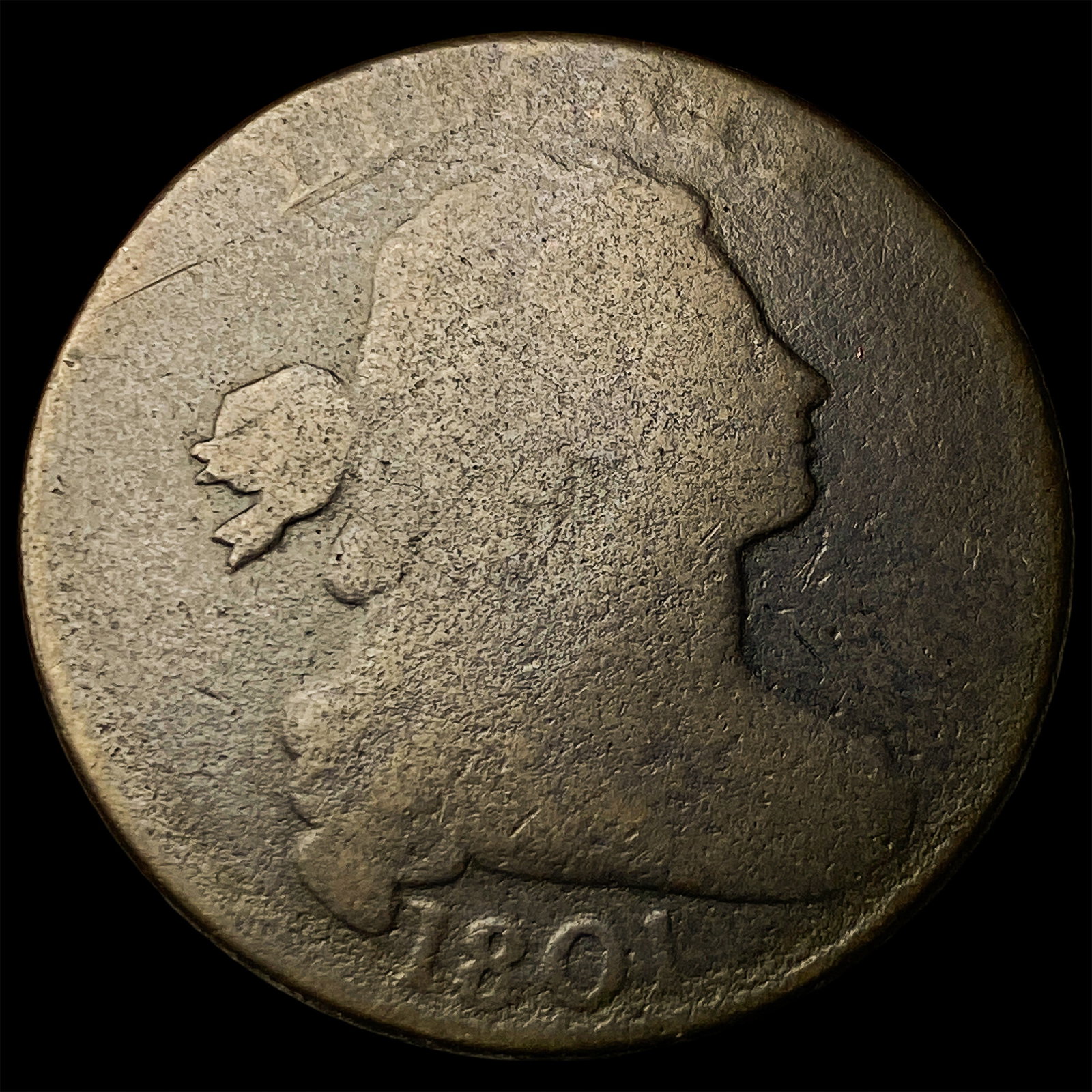 1801 Draped Bust Large Cent NICELY CIRCULATED: 1801 Draped Bust Large Cent NICELY CIRCULATED