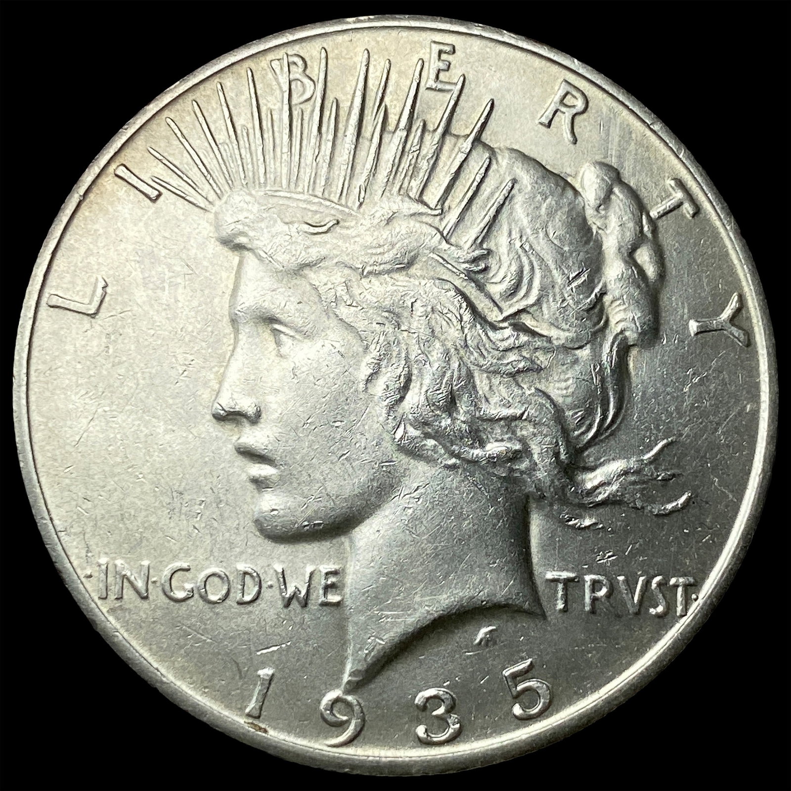 1935-S Silver Peace Dollar CLOSELY UNCIRCULATED: 1935-S Silver Peace Dollar CLOSELY UNCIRCULATED