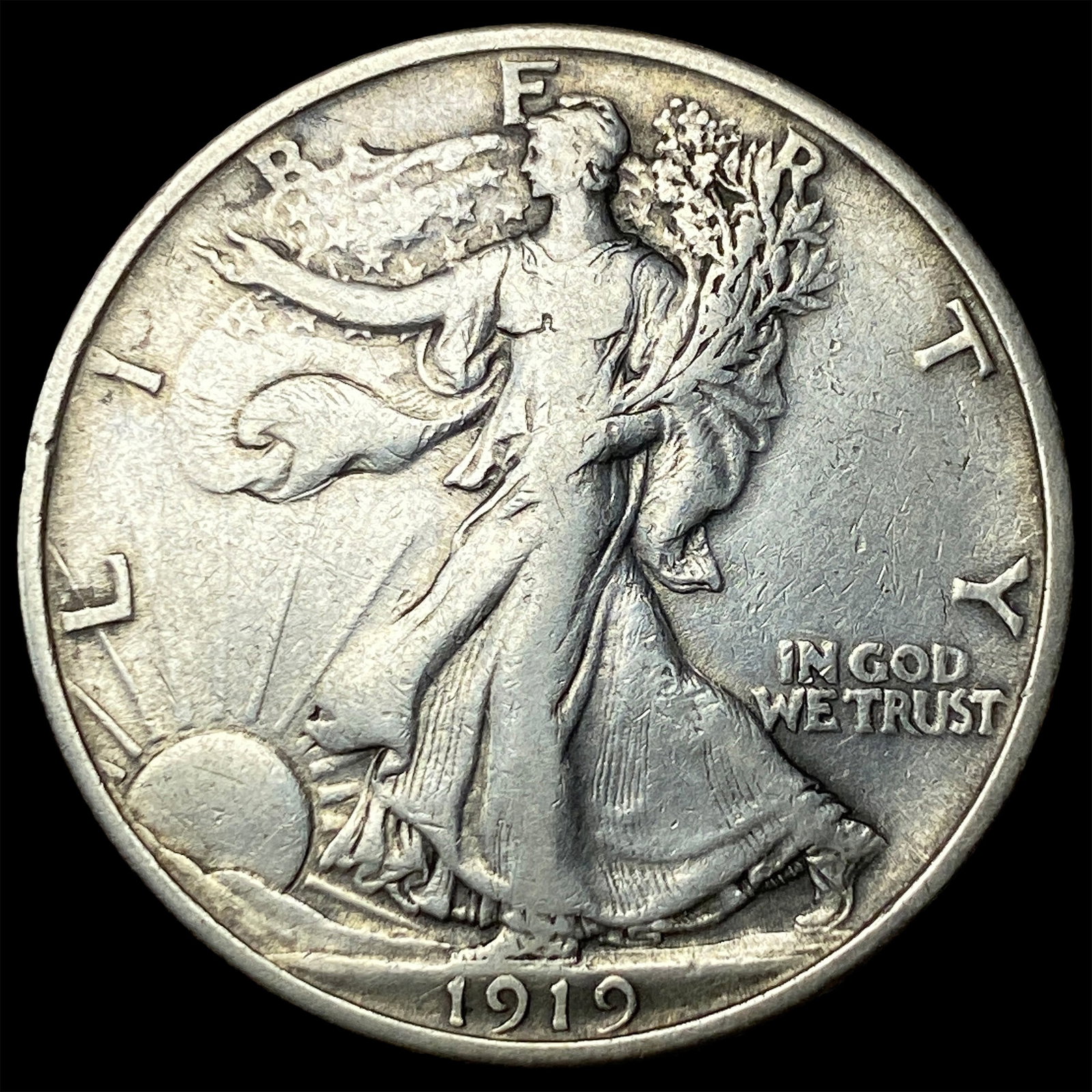 1919 Walking Liberty Half Dollar NEARLY UNCIRCULATED: 1919 Walking Liberty Half Dollar NEARLY UNCIRCULATED