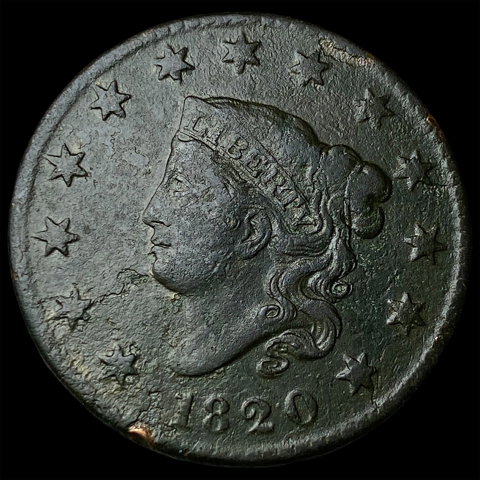 1820 Coronet Head Large Cent LIGHTLY CIRCULATED: 1820 Coronet Head Large Cent LIGHTLY CIRCULATED