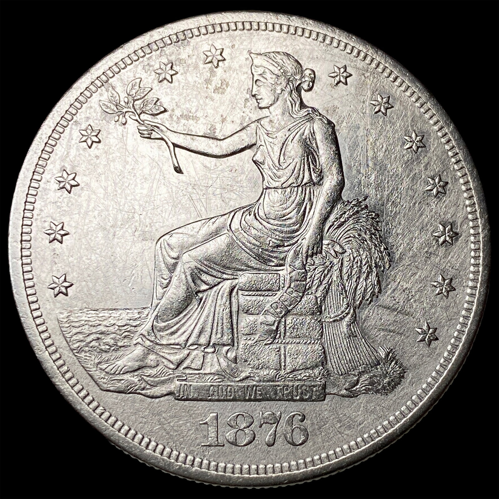 1876-S Silver Trade Dollar CLOSELY UNCIRCULATED: 1876-S Silver Trade Dollar CLOSELY UNCIRCULATED