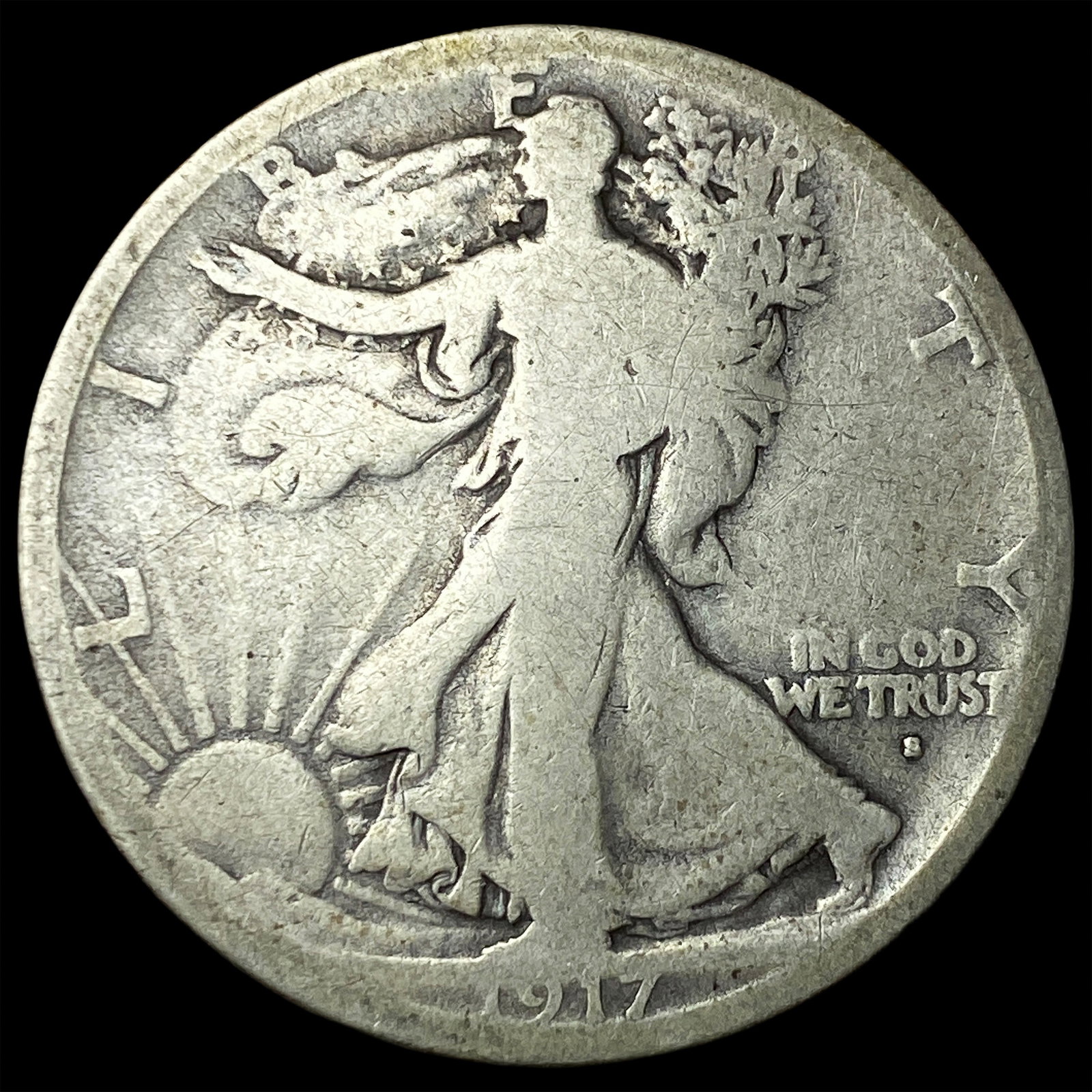 1917-S Walking Liberty Half Dollar NICELY CIRCULATED: 1917-S Walking Liberty Half Dollar NICELY CIRCULATED