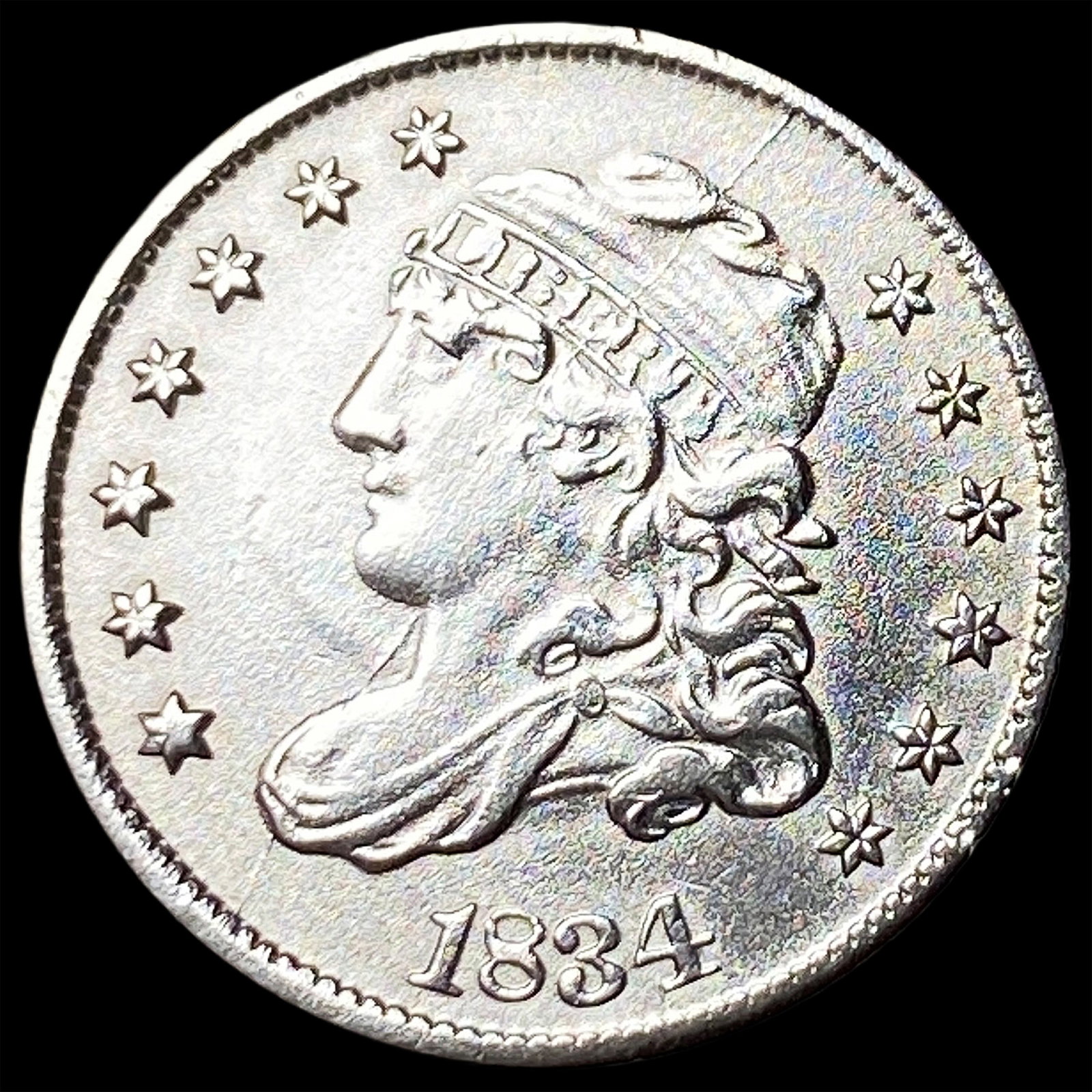 1834 Silver Capped Bust Half Dime CHOICE AU: 1834 Silver Capped Bust Half Dime CHOICE AU