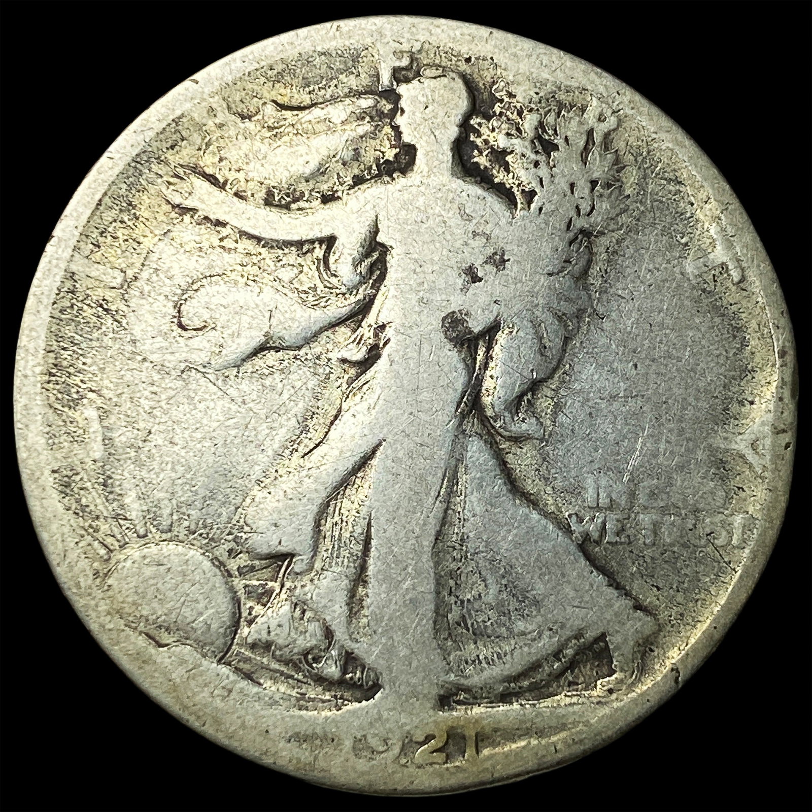1921 Silver Walking Liberty Half Dollar NICELY CIRCULATED: 1921 Silver Walking Liberty Half Dollar NICELY CIRCULATED