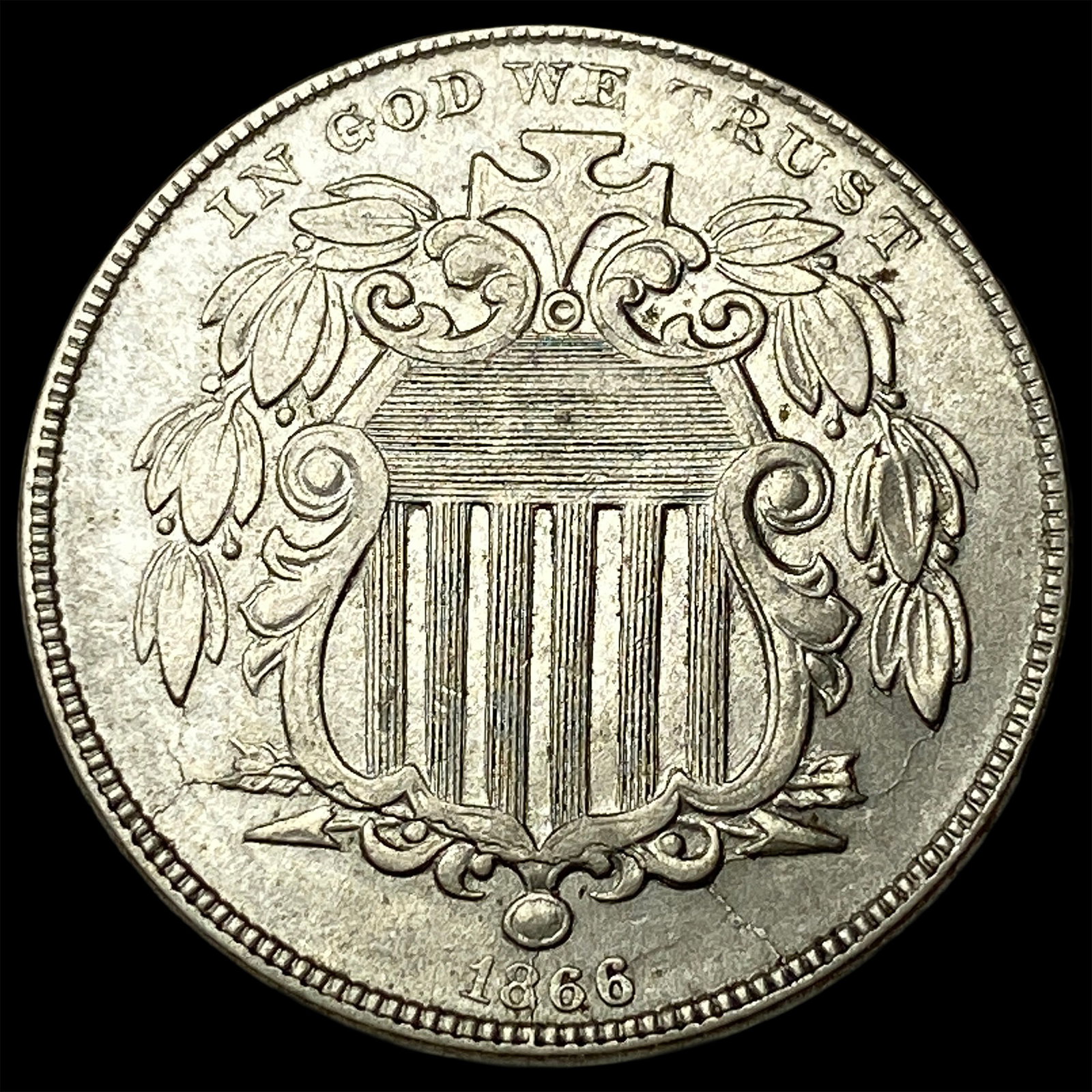 1866 Shield Nickel UNCIRCULATED: 1866 Shield Nickel UNCIRCULATED