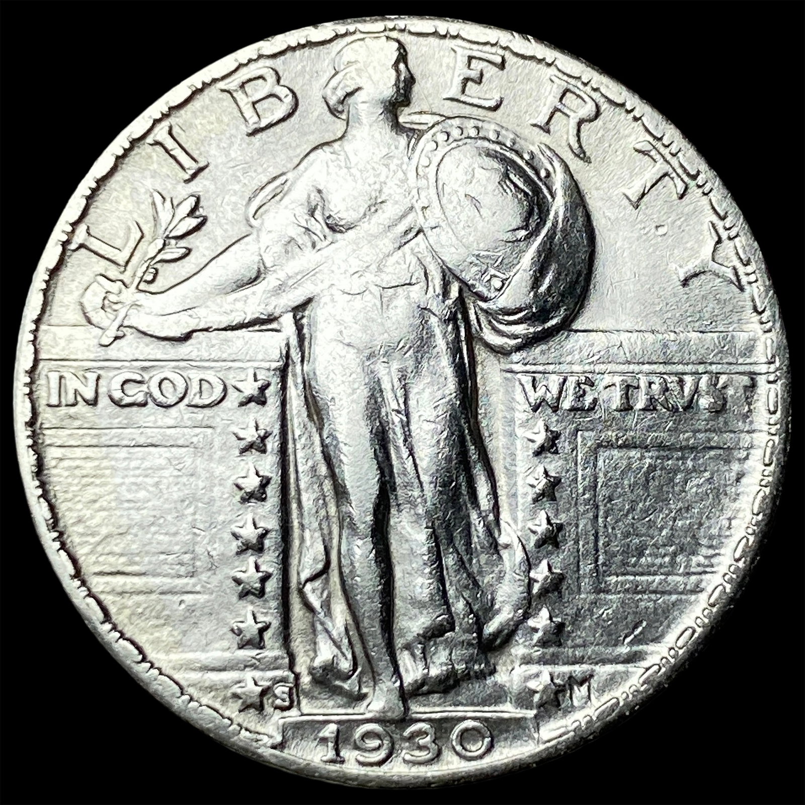 1930-S Silver Standing Liberty Quarter CLOSELY UNCIRCULATED: 1930-S Silver Standing Liberty Quarter CLOSELY UNCIRCULATED
