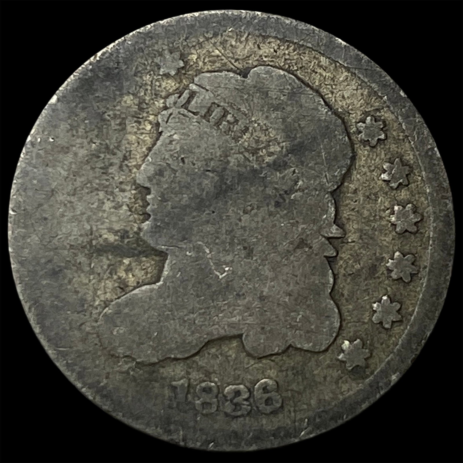 1836 Capped Bust Half Dime LIGHTLY CIRCULATED: 1836 Capped Bust Half Dime LIGHTLY CIRCULATED