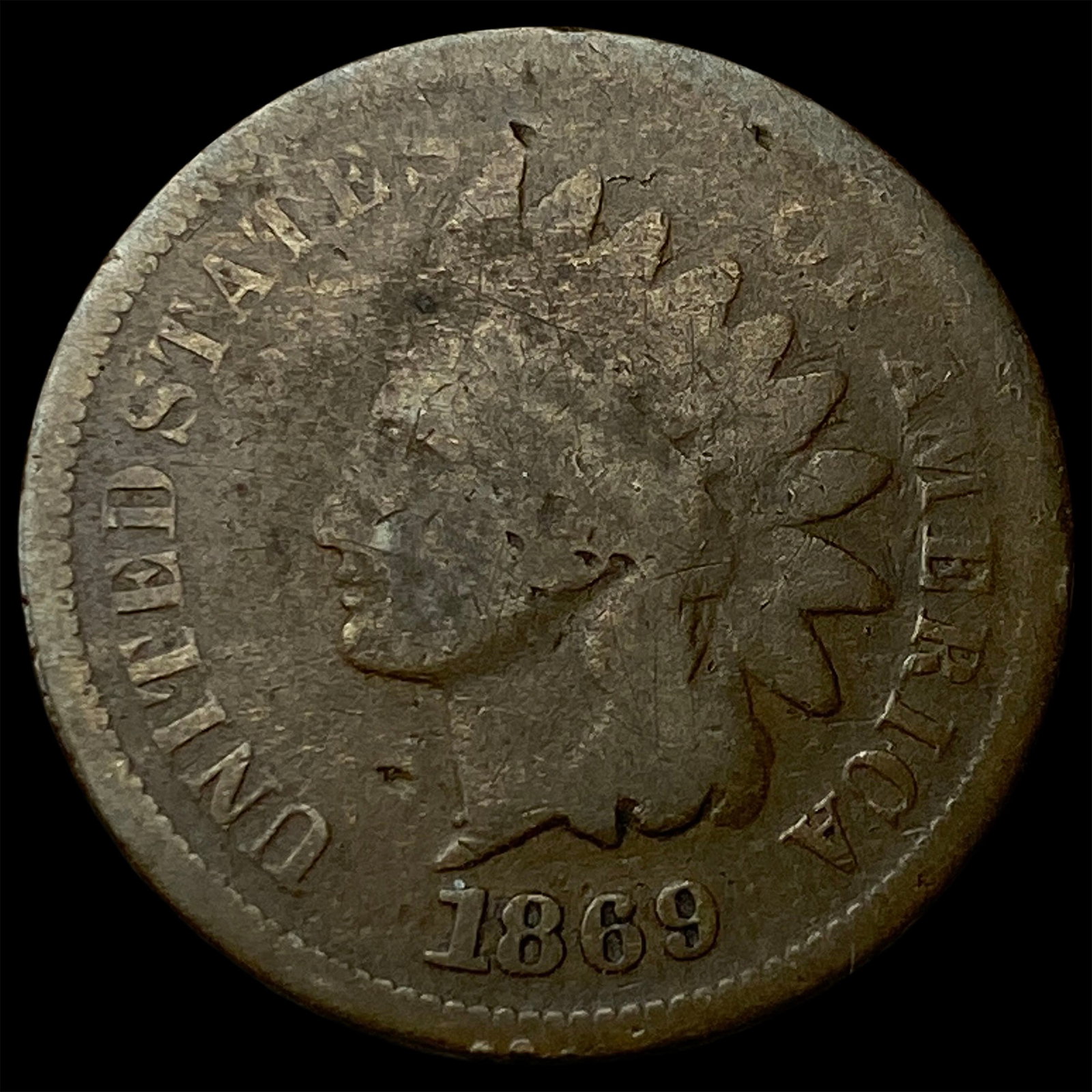 1869 Indian Head Cent NICELY CIRCULATED: 1869 Indian Head Cent NICELY CIRCULATED