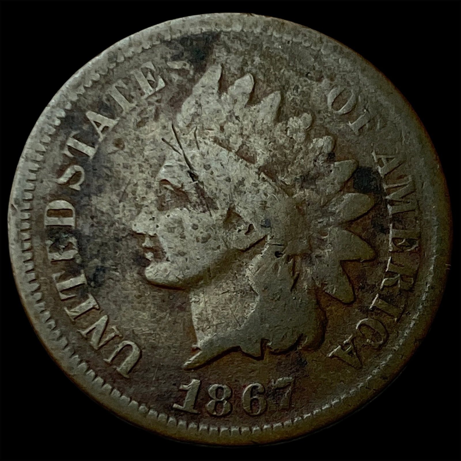 1867 Indian Head Cent NICELY CIRCULATED: 1867 Indian Head Cent NICELY CIRCULATED