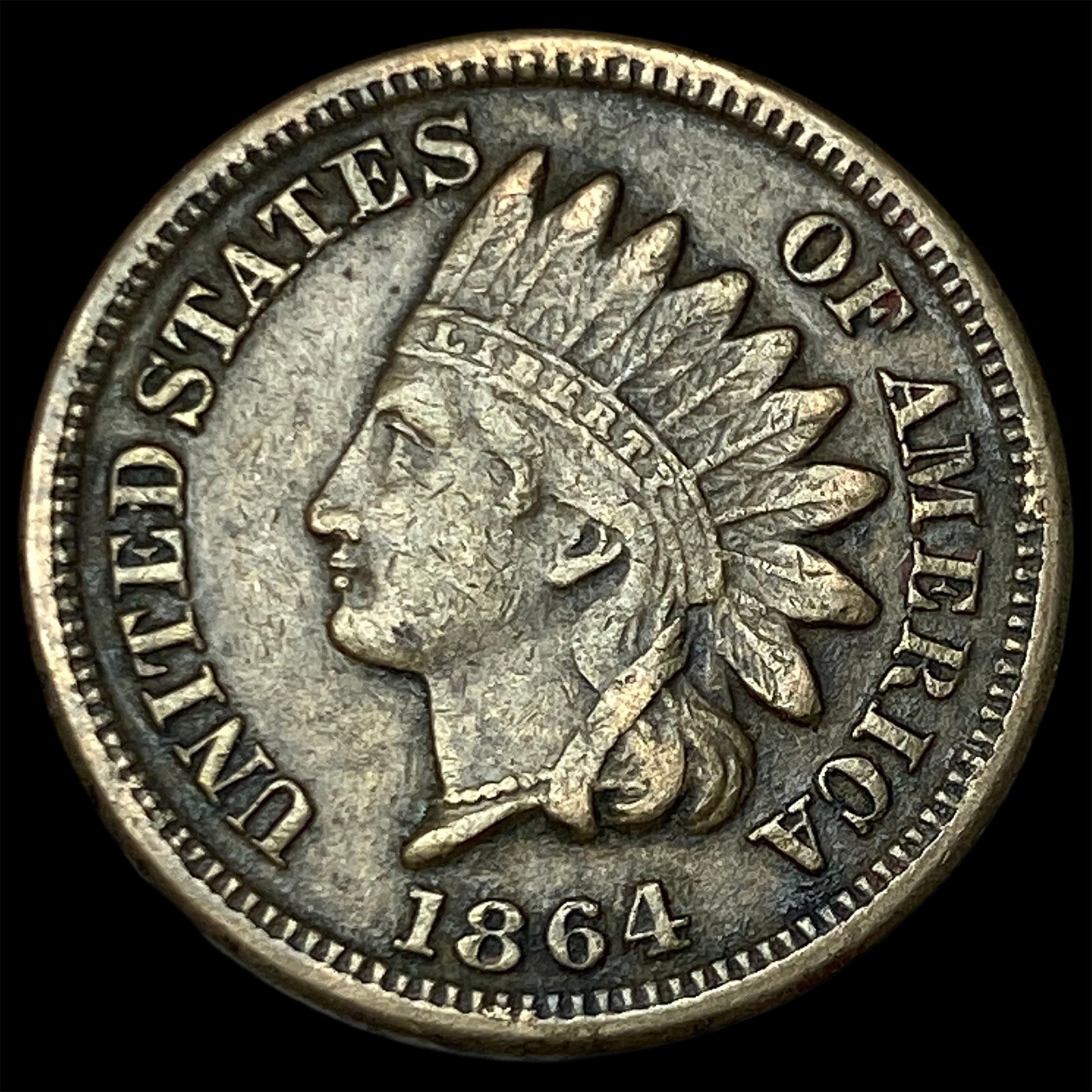 1864 Copper-Nickel Indian Head Cent NEARLY UNCIRCULATED: 1864 Copper-Nickel Indian Head Cent NEARLY UNCIRCULATED