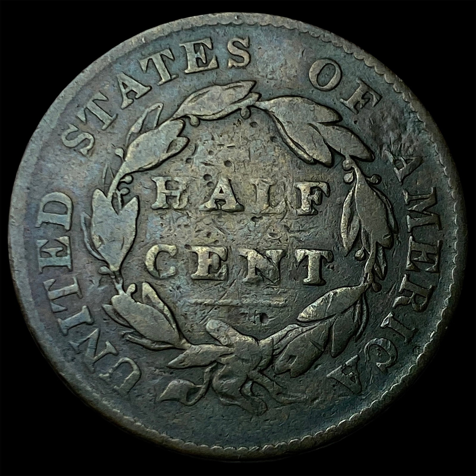 1825 Copper Half Cent LIGHTLY CIRCULATED - 2