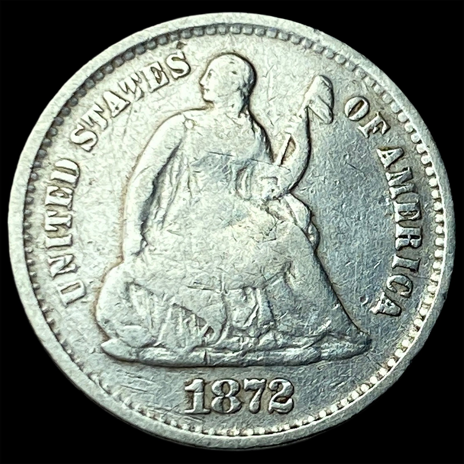1872-S Silver Half Dime LIGHTLY CIRCULATED: 1872-S Silver Half Dime LIGHTLY CIRCULATED