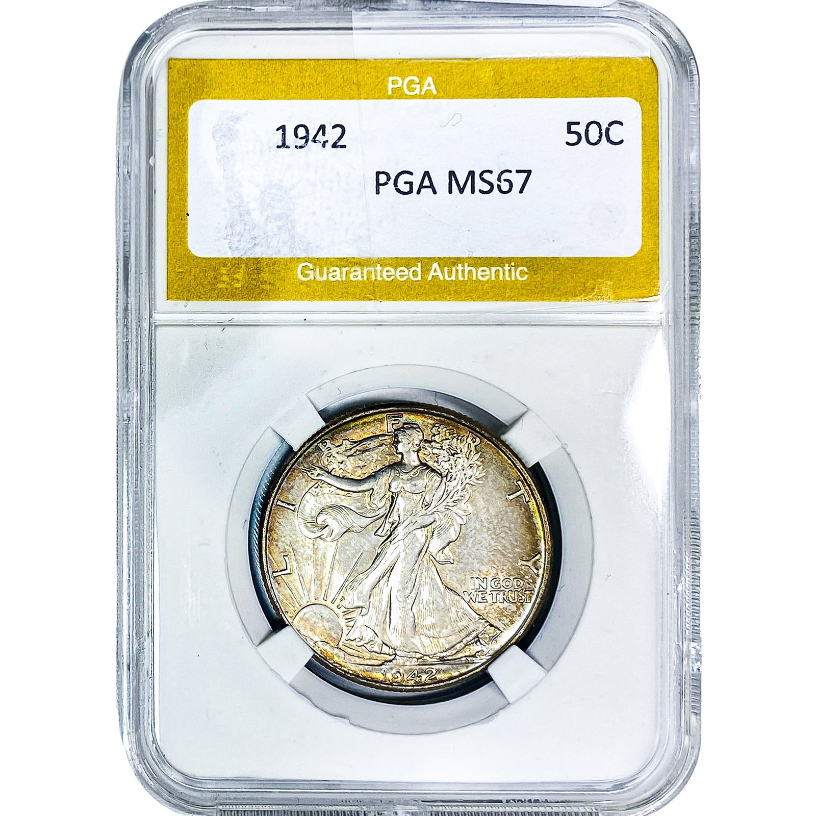 1942 Walking Liberty Half Dollar PGA MS67: 1942 Walking Liberty Half Dollar PGA MS67