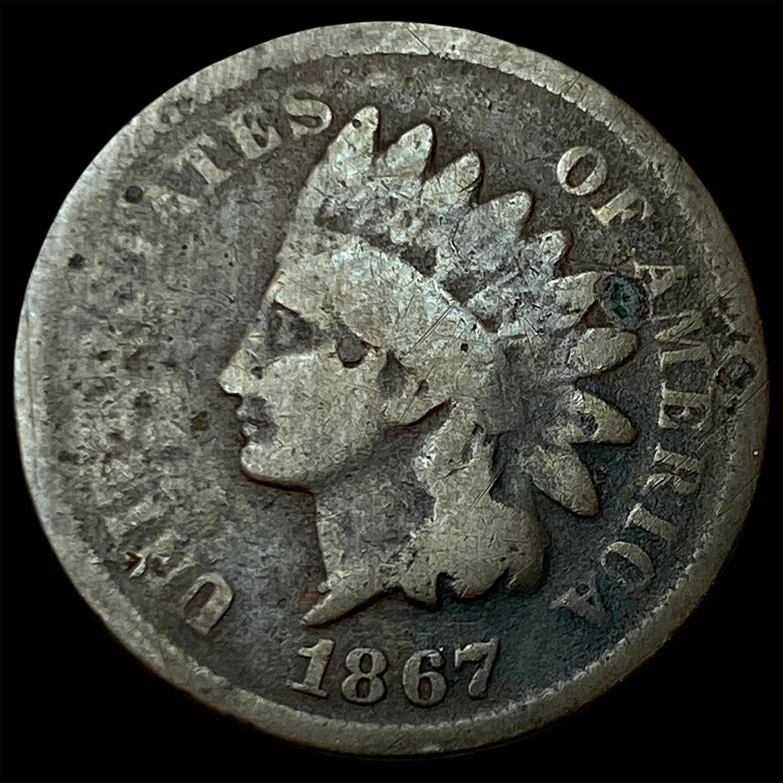 1867 Indian Head Cent NICELY CIRCULATED: 1867 Indian Head Cent NICELY CIRCULATED