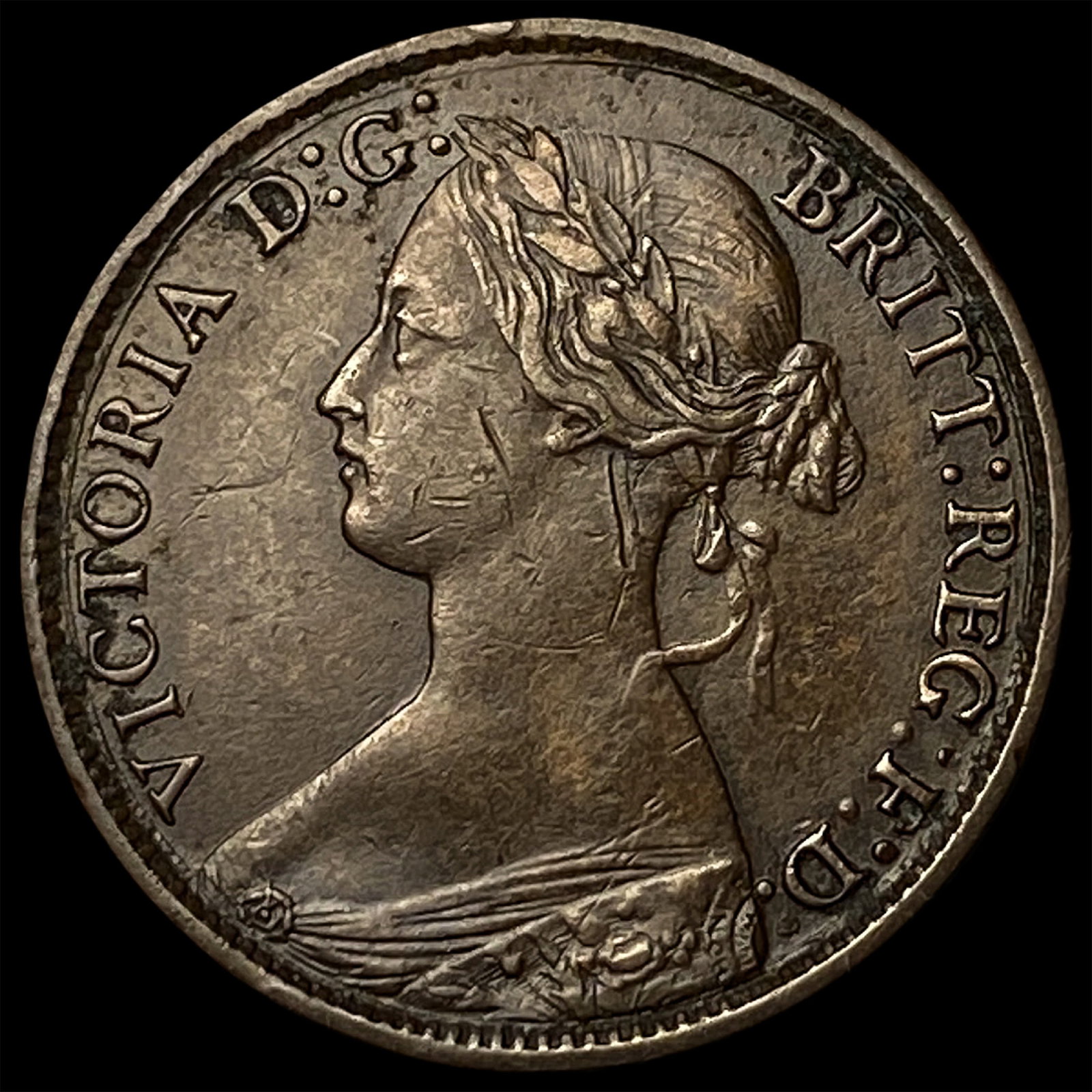 1868 Great Britain Bronze Farthing (1 of 2)