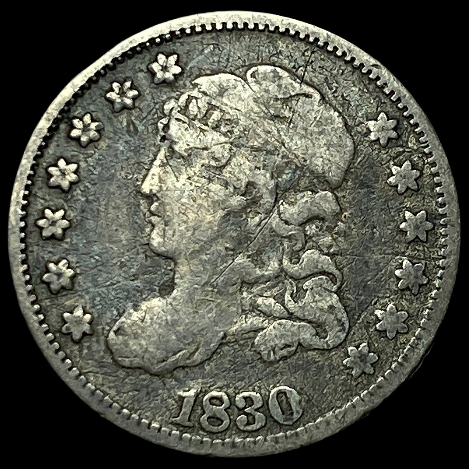 1830 Capped Bust Half Dime NICELY CIRCULATED: 1830 Capped Bust Half Dime NICELY CIRCULATED