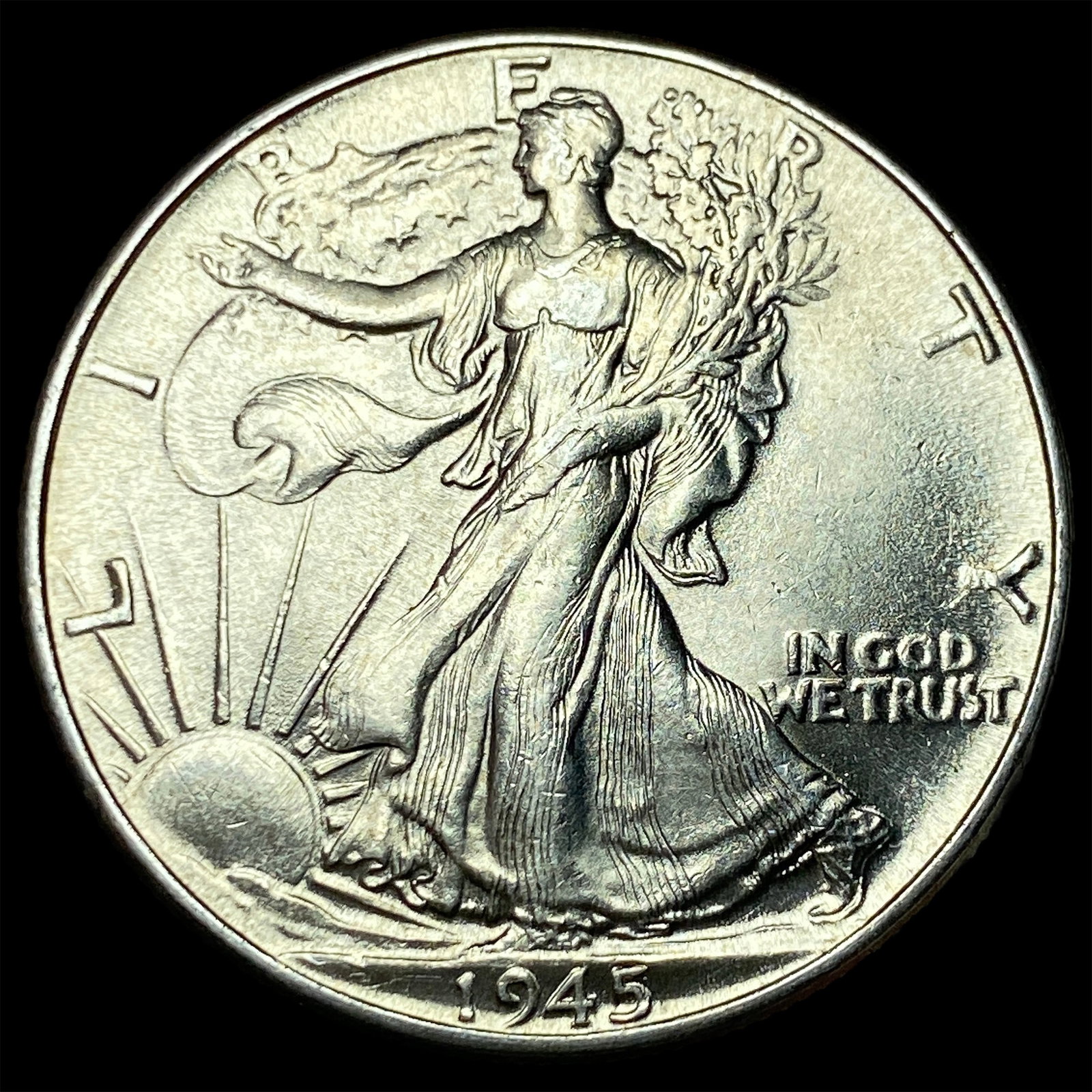 1945-S Silver Walking Liberty Half Dollar GEM BU: 1945-S Silver Walking Liberty Half Dollar GEM BU