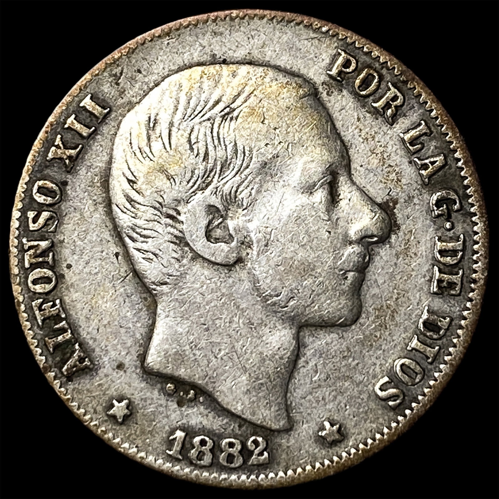 1882 Philippines Silver 20 Centimos: 1882 Philippines Silver 20 Centimos