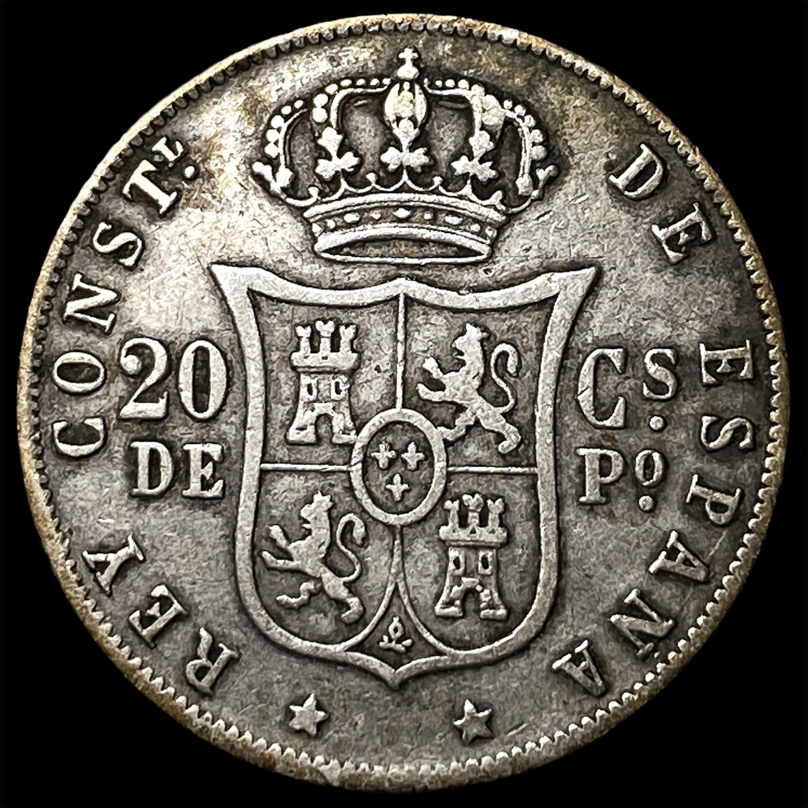 1882 Philippines Silver 20 Centimos - 2