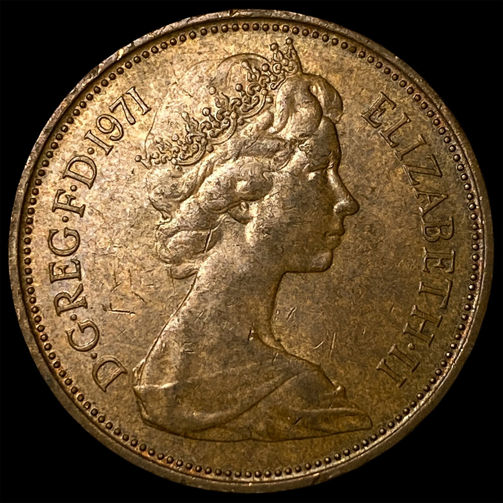 1971 Great Britain Bronze 2 New Pence (1 of 2)