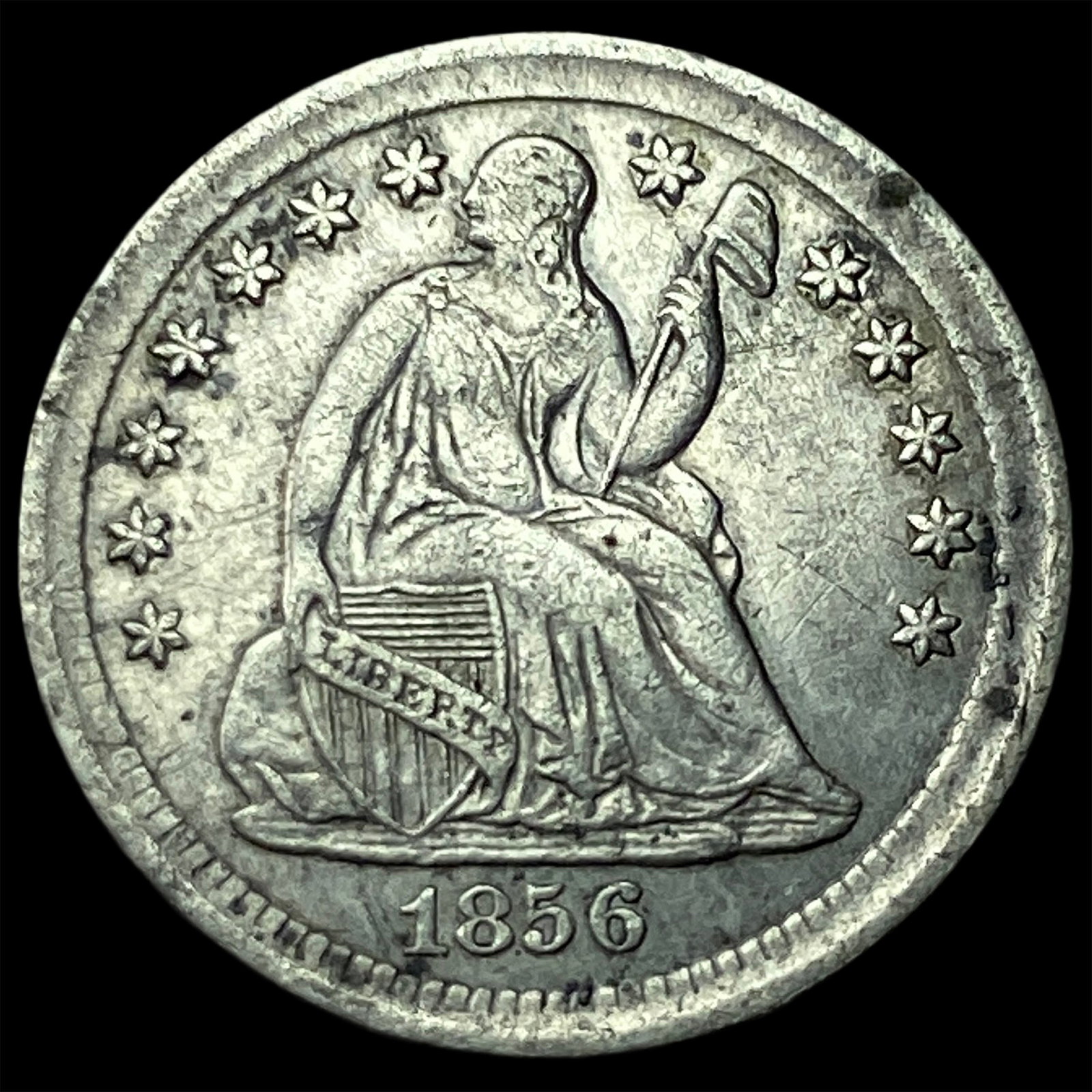 1856 Silver Half Dime NEARLY UNCIRCULATED (1 of 2)