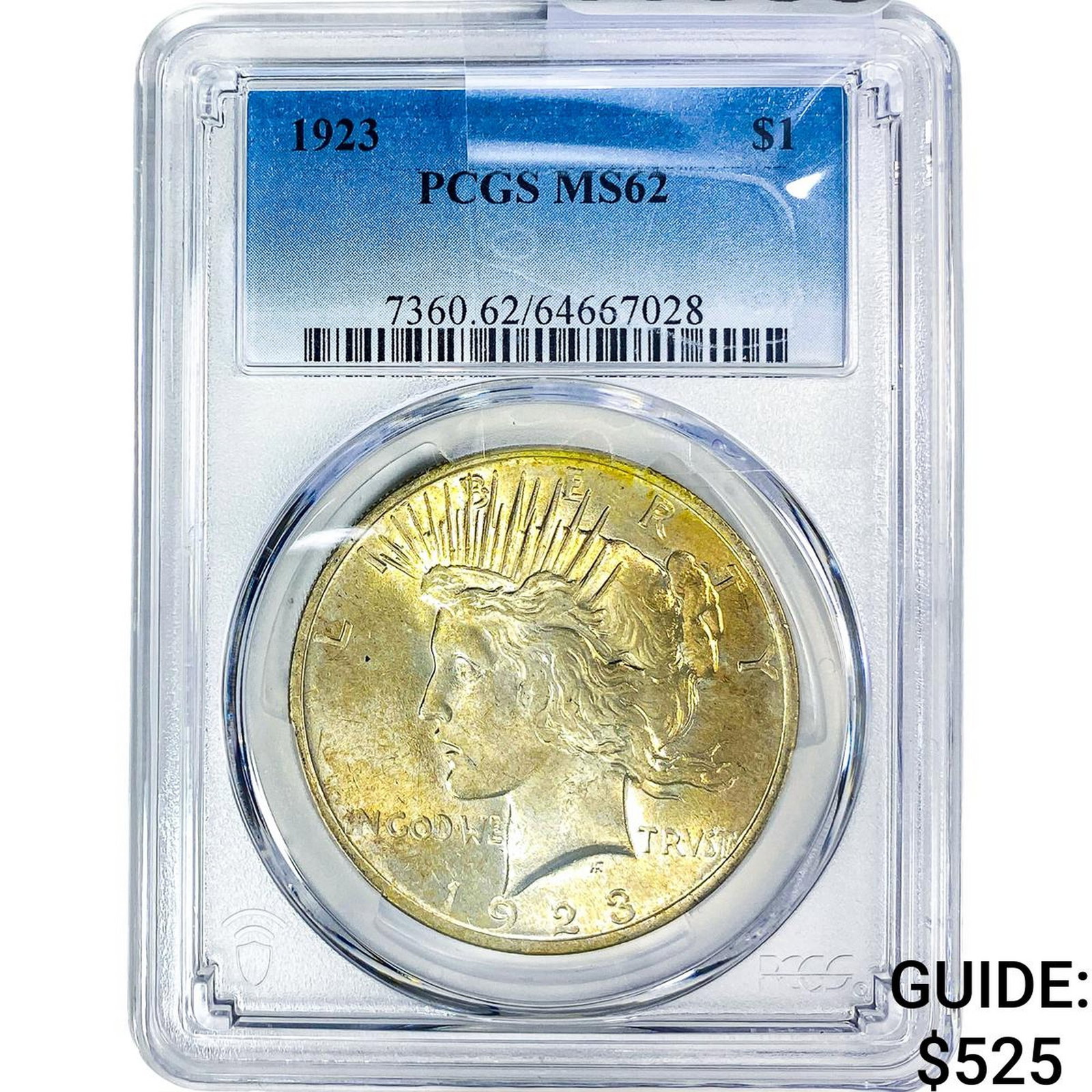 1923 Silver Peace Dollar PCGS MS62 (1 of 2)