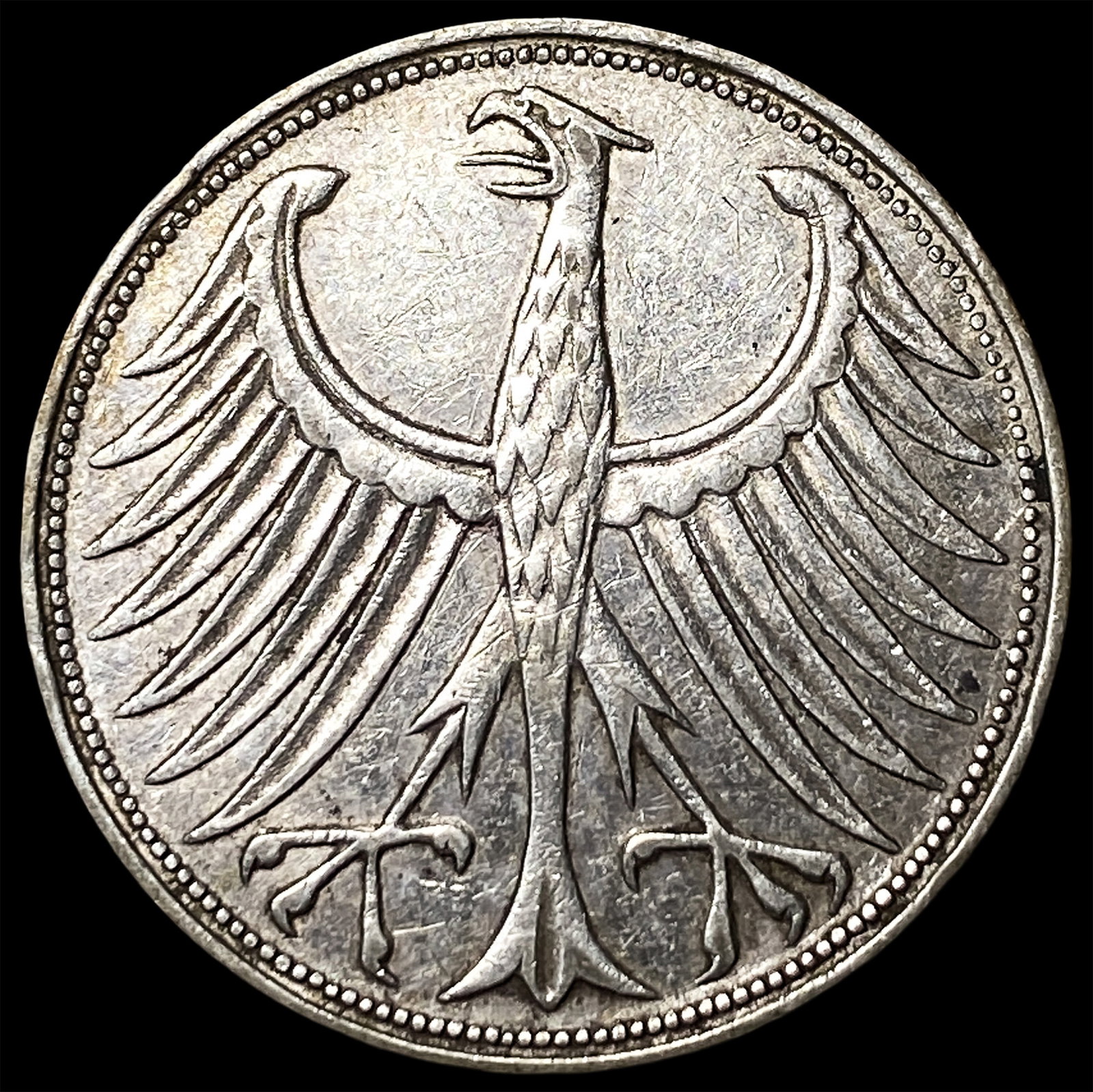 1951F Germany Silver 5 Mark: 1951F Germany Silver 5 Mark