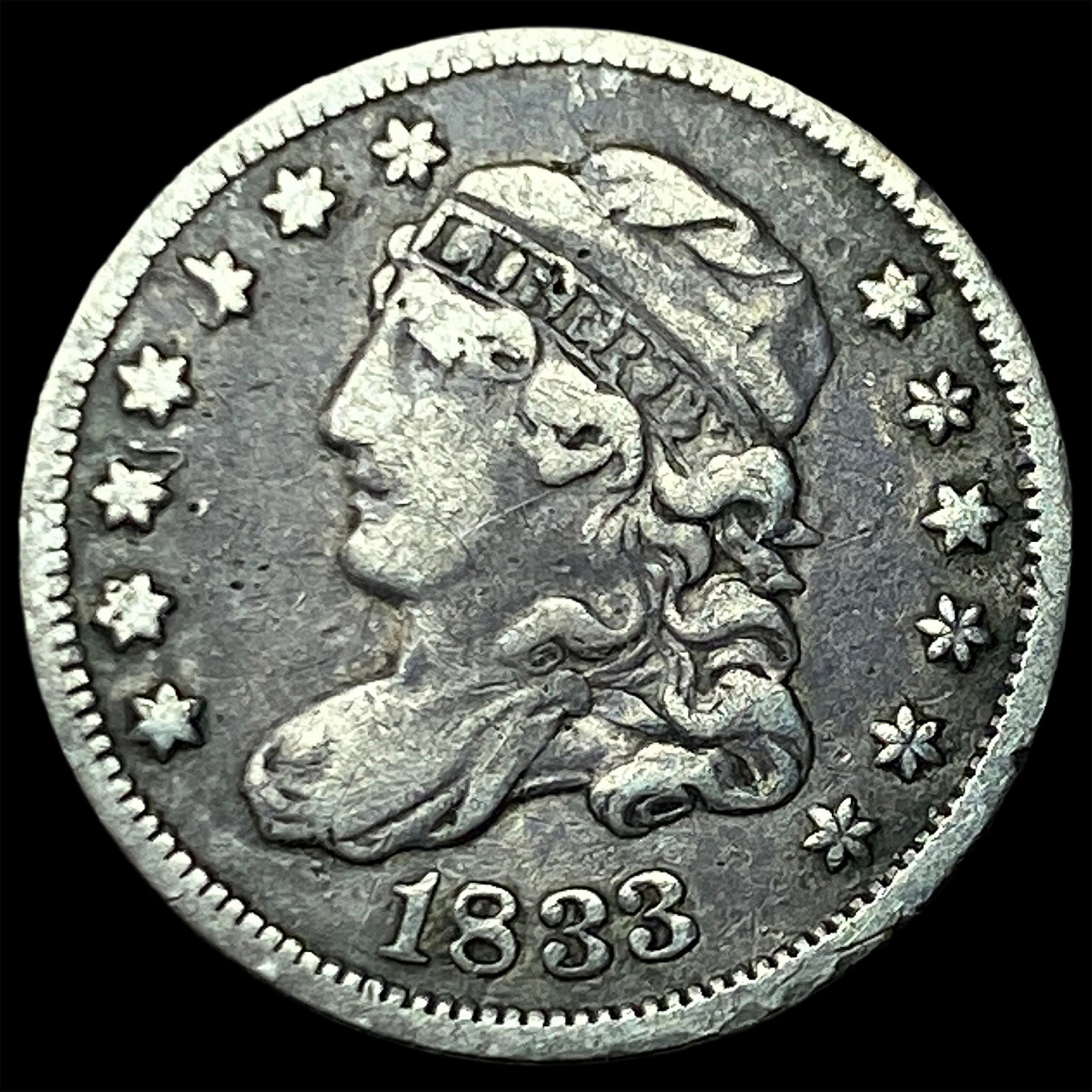 1833 Capped Bust Half Dime LIGHTLY CIRCULATED: 1833 Capped Bust Half Dime LIGHTLY CIRCULATED
