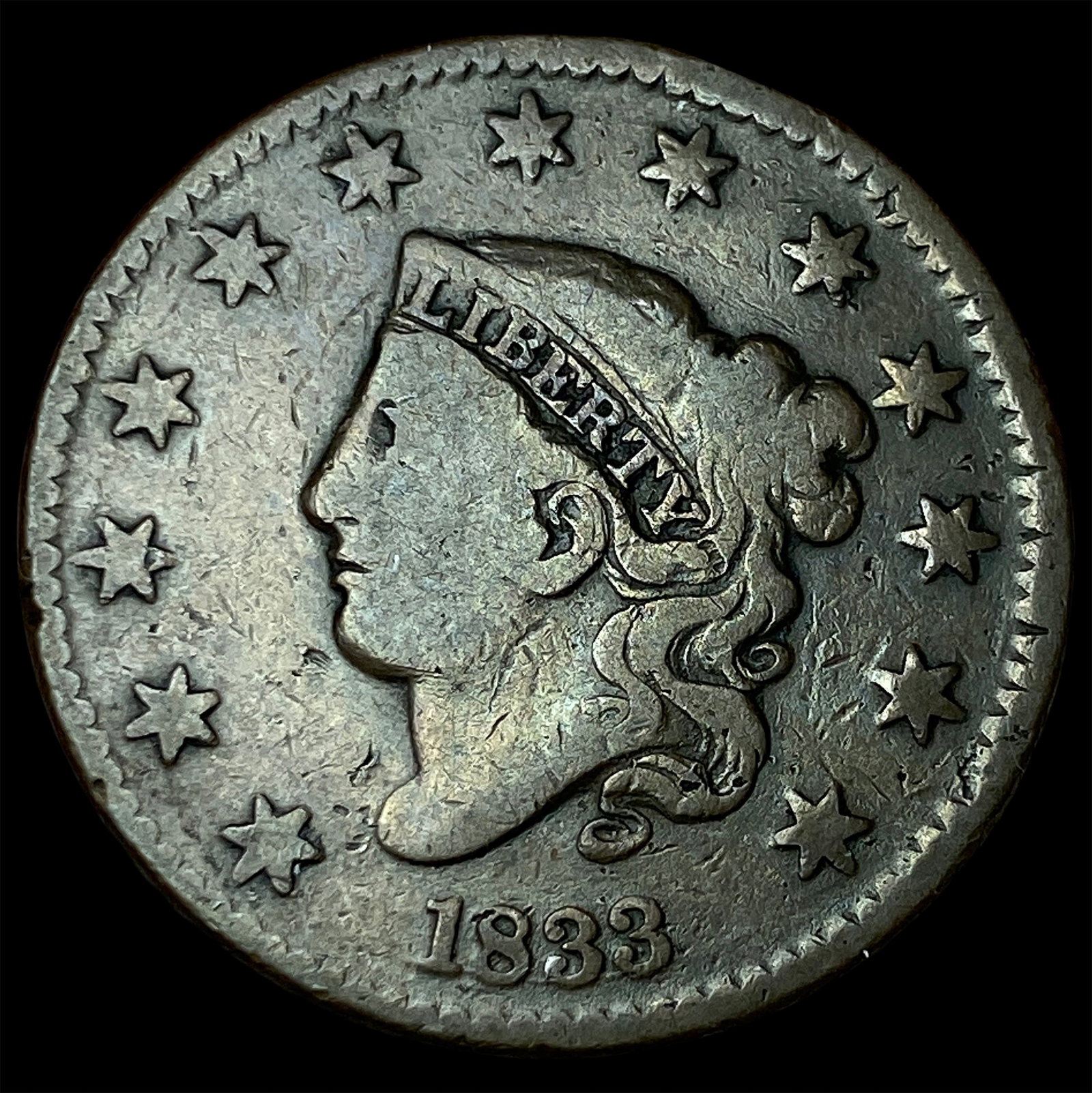 1833 Coronet Head Large Cent LIGHTLY CIRCULATED (1 of 2)