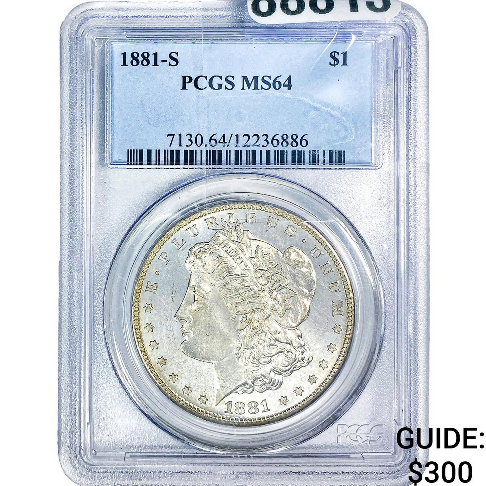 1881-S Morgan Silver Dollar PCGS MS64: 1881-S Morgan Silver Dollar PCGS MS64