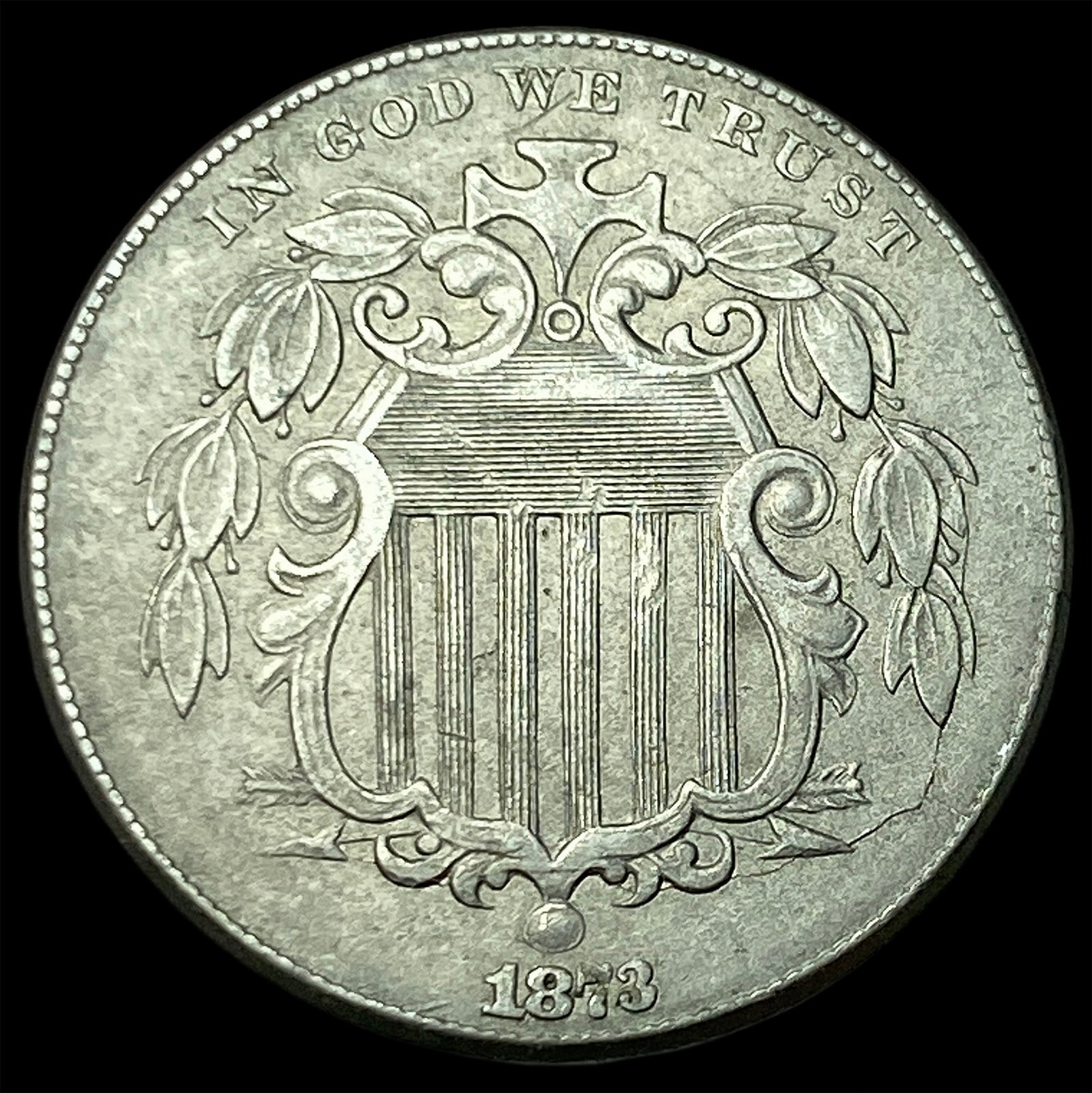 1873 Shield Nickel CLOSELY UNCIRCULATED (1 of 2)