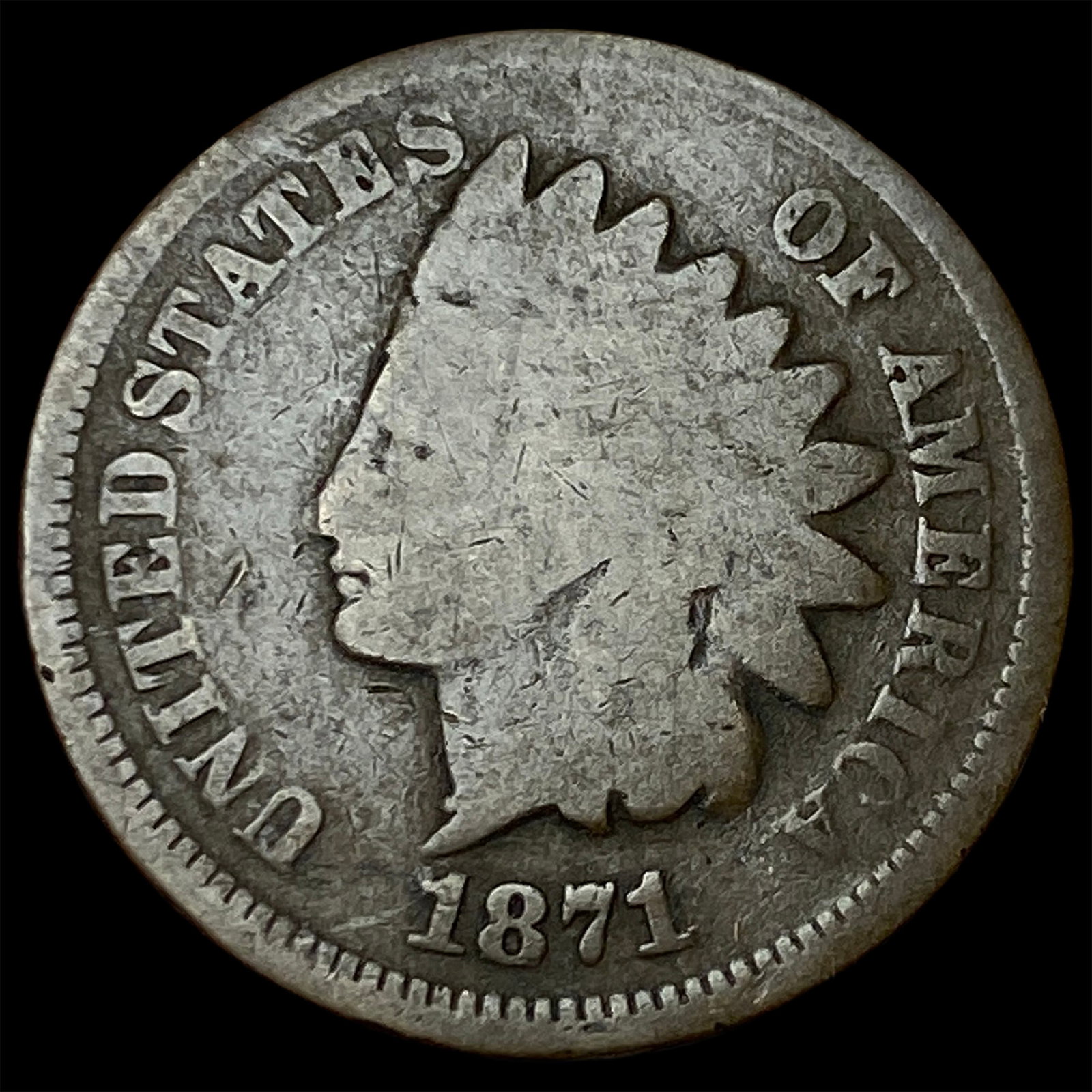 1871 Indian Head Cent NICELY CIRCULATED (1 of 2)