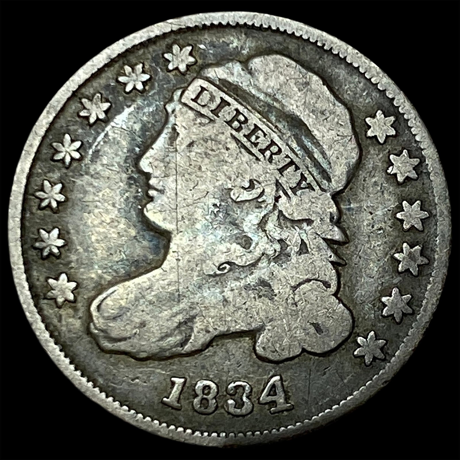 1834 Capped Bust Dime LIGHTLY CIRCULATED: 1834 Capped Bust Dime LIGHTLY CIRCULATED