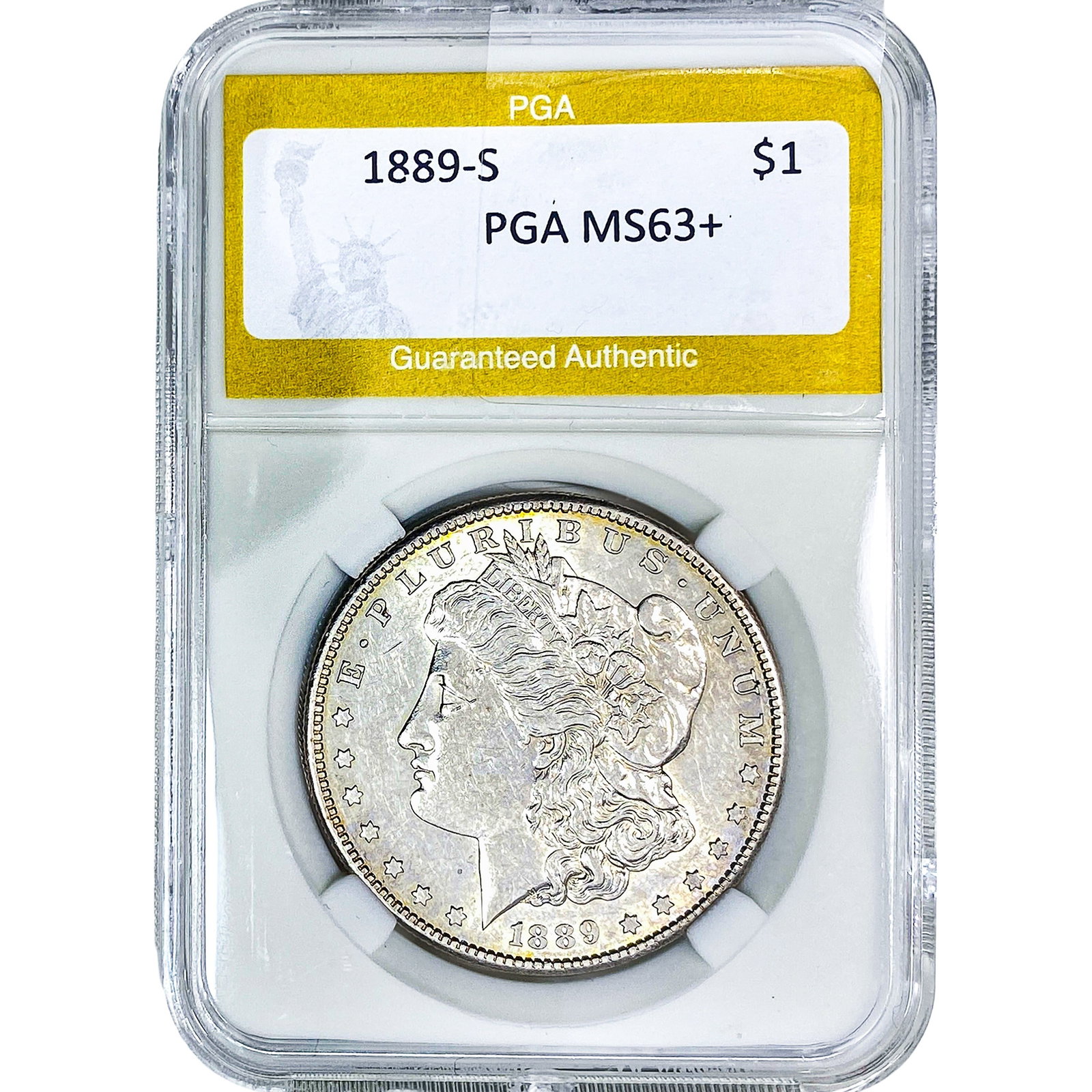 1889-S Morgan Silver Dollar PGA MS63+: 1889-S Morgan Silver Dollar PGA MS63+