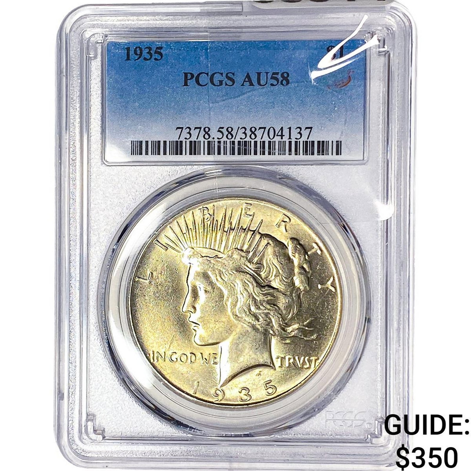 1935 Silver Peace Dollar PCGS AU58: 1935 Silver Peace Dollar PCGS AU58