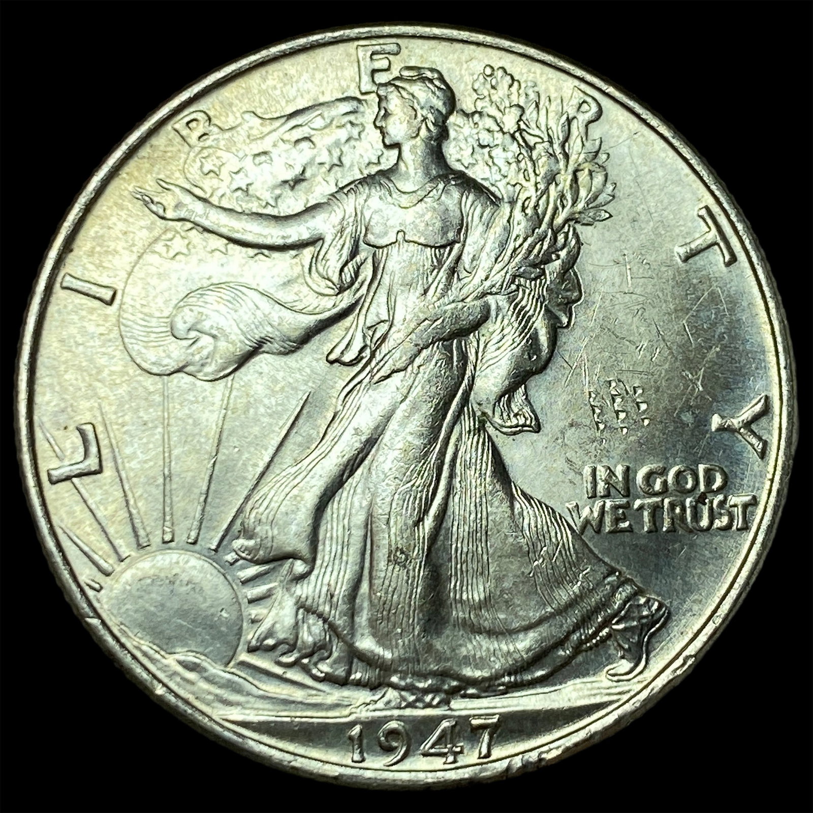 1947 Silver Half Dollar Walking Liberty GEM BU: 1947 Silver Half Dollar Walking Liberty GEM BU