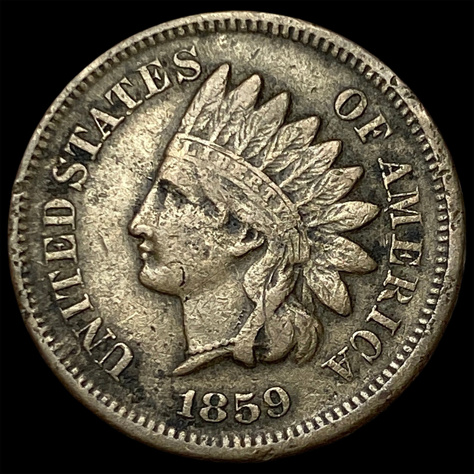 1859 Copper-Nickel Indian Head Cent LIGHTLY CIRCULATED: 1859 Copper-Nickel Indian Head Cent LIGHTLY CIRCULATED