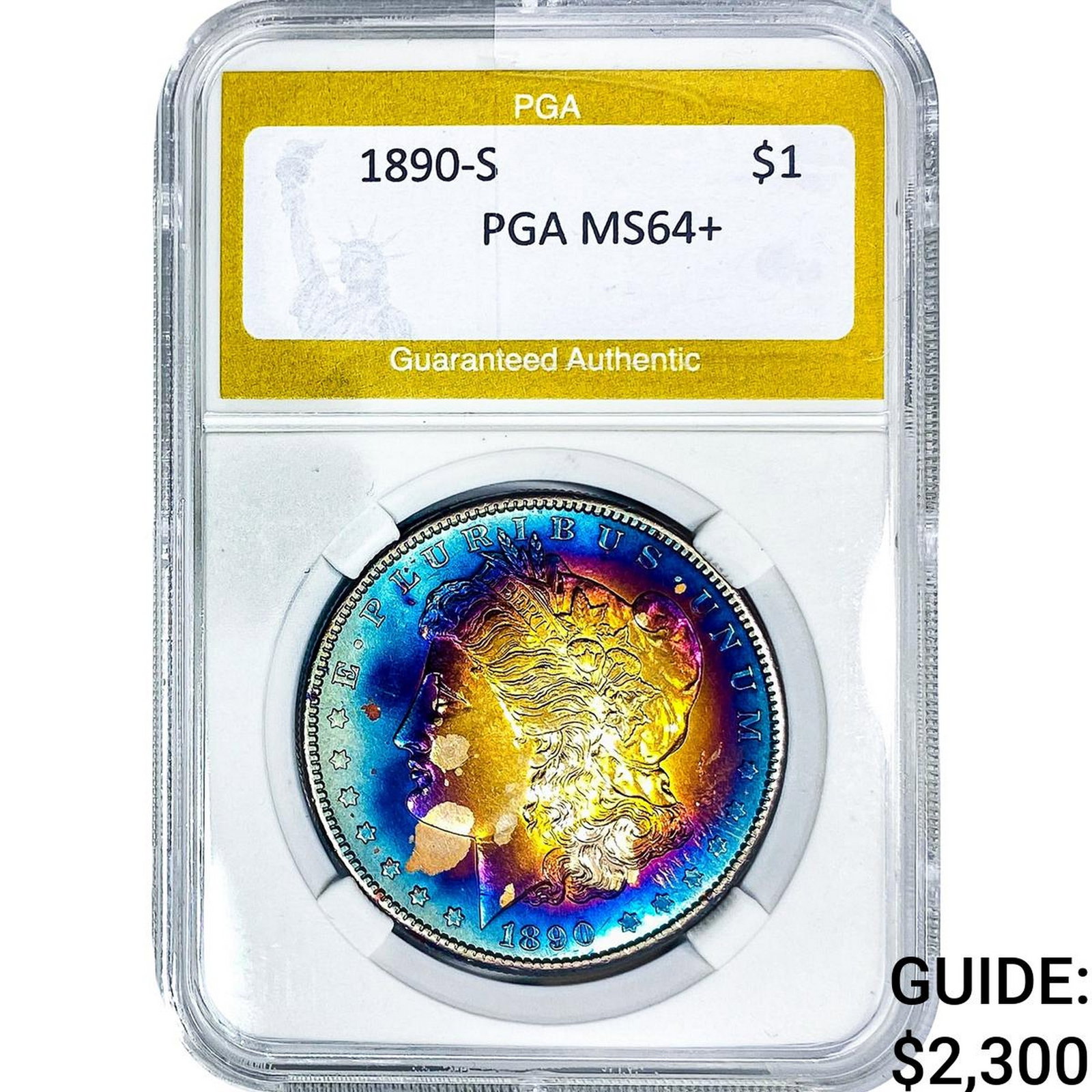 1890-S Morgan Silver Dollar PGA MS64+: 1890-S Morgan Silver Dollar PGA MS64+