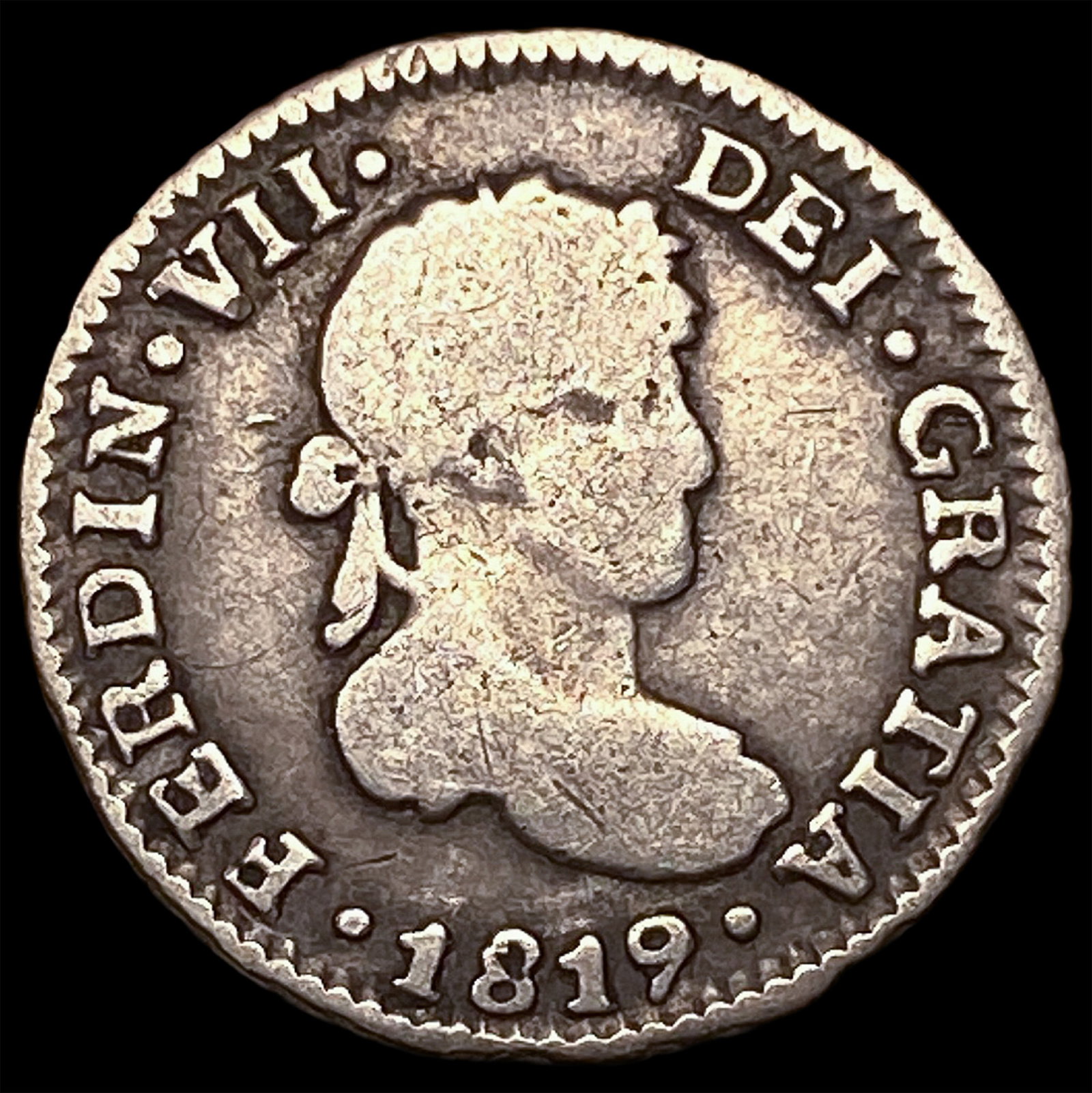 1819 Bolivia Potosi Silver 1/2 Real: 1819 Bolivia Potosi Silver 1/2 Real