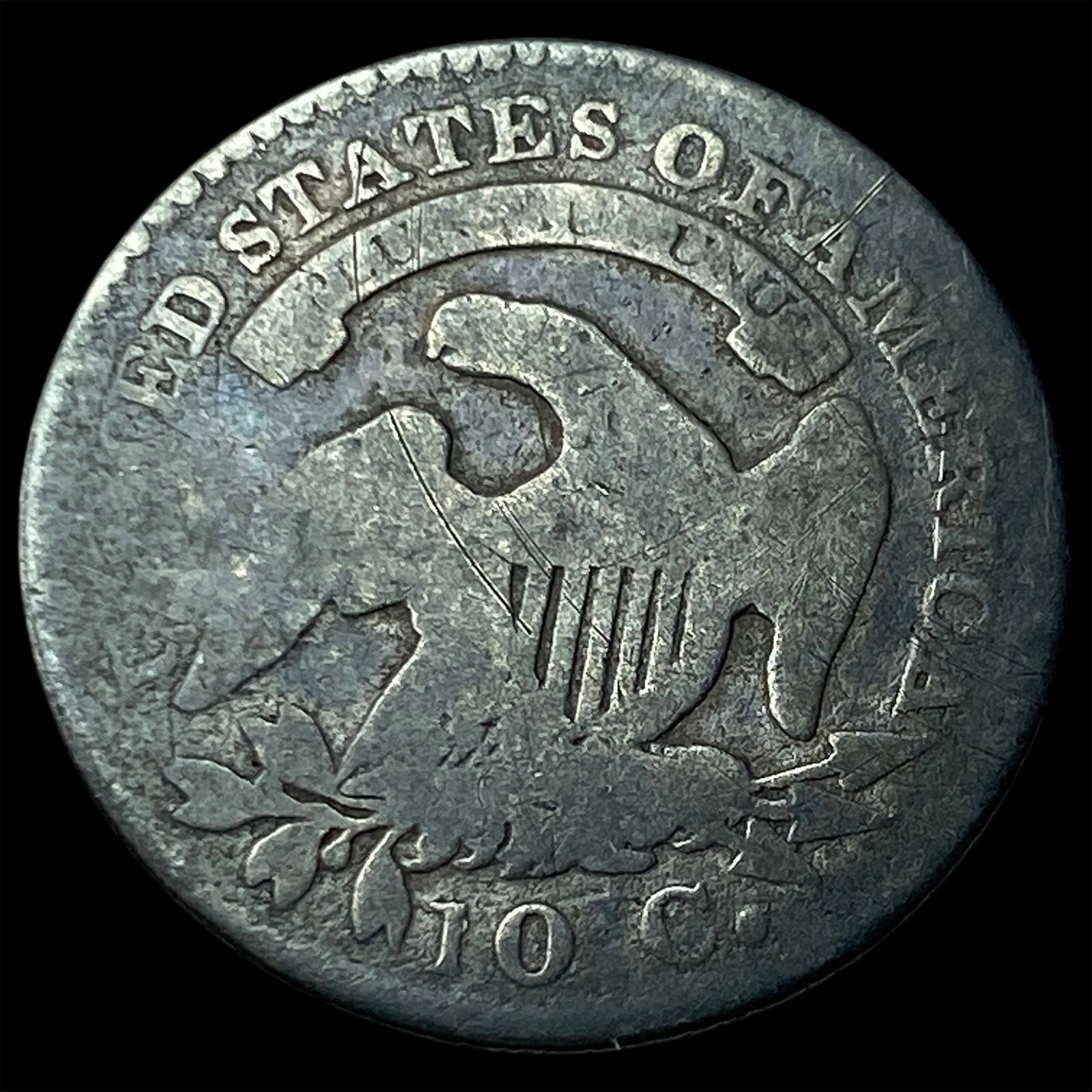 1824 Capped Bust Dime NICELY CIRCULATED - 2