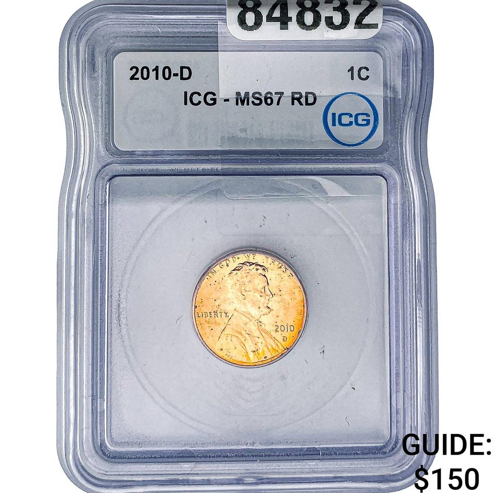 2010-D Lincoln Shield Penny ICG MS67 RD: 2010-D Lincoln Shield Penny ICG MS67 RD
