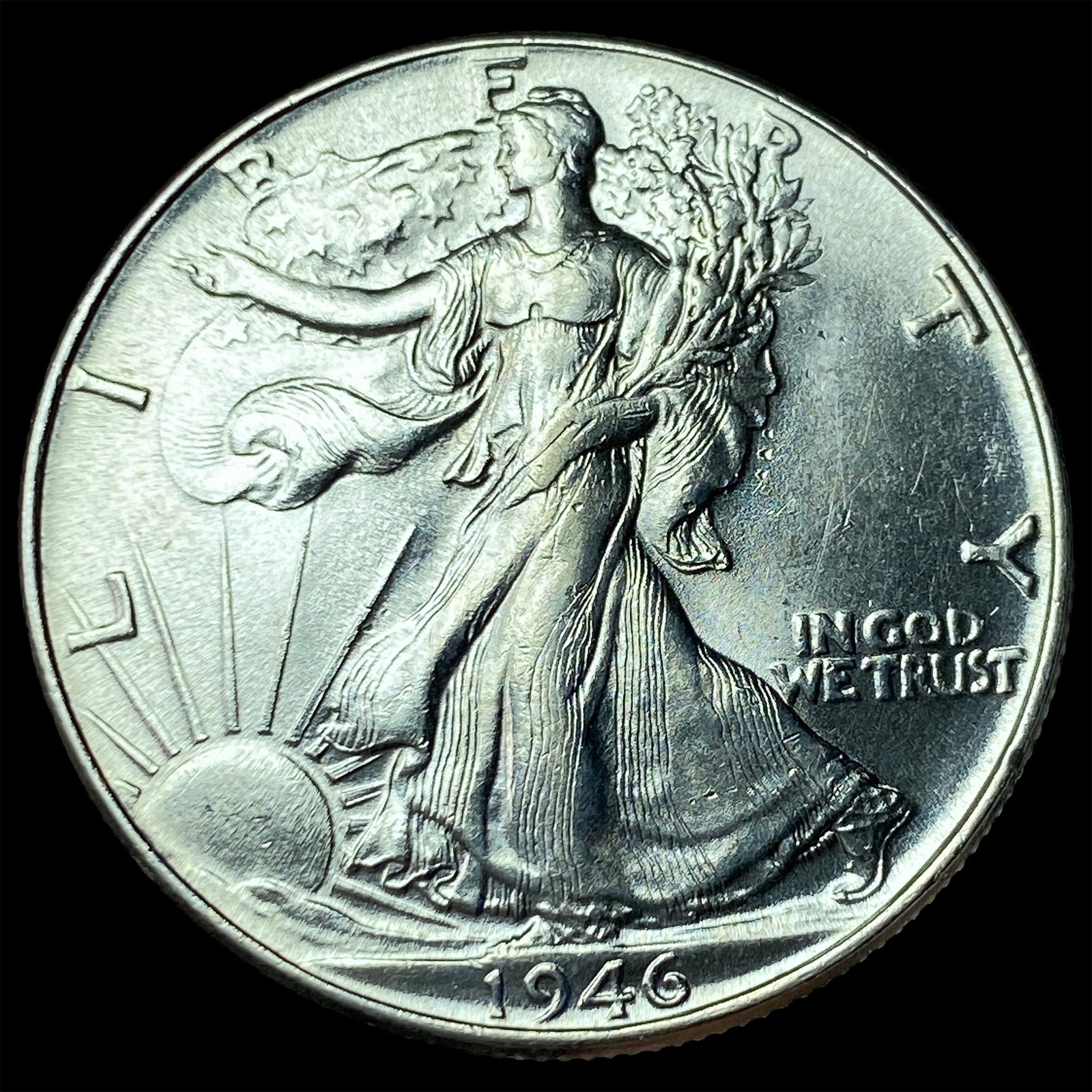 1946 Silver Half Dollar (Walking Liberty) GEM BU: 1946 Silver Half Dollar (Walking Liberty) GEM BU