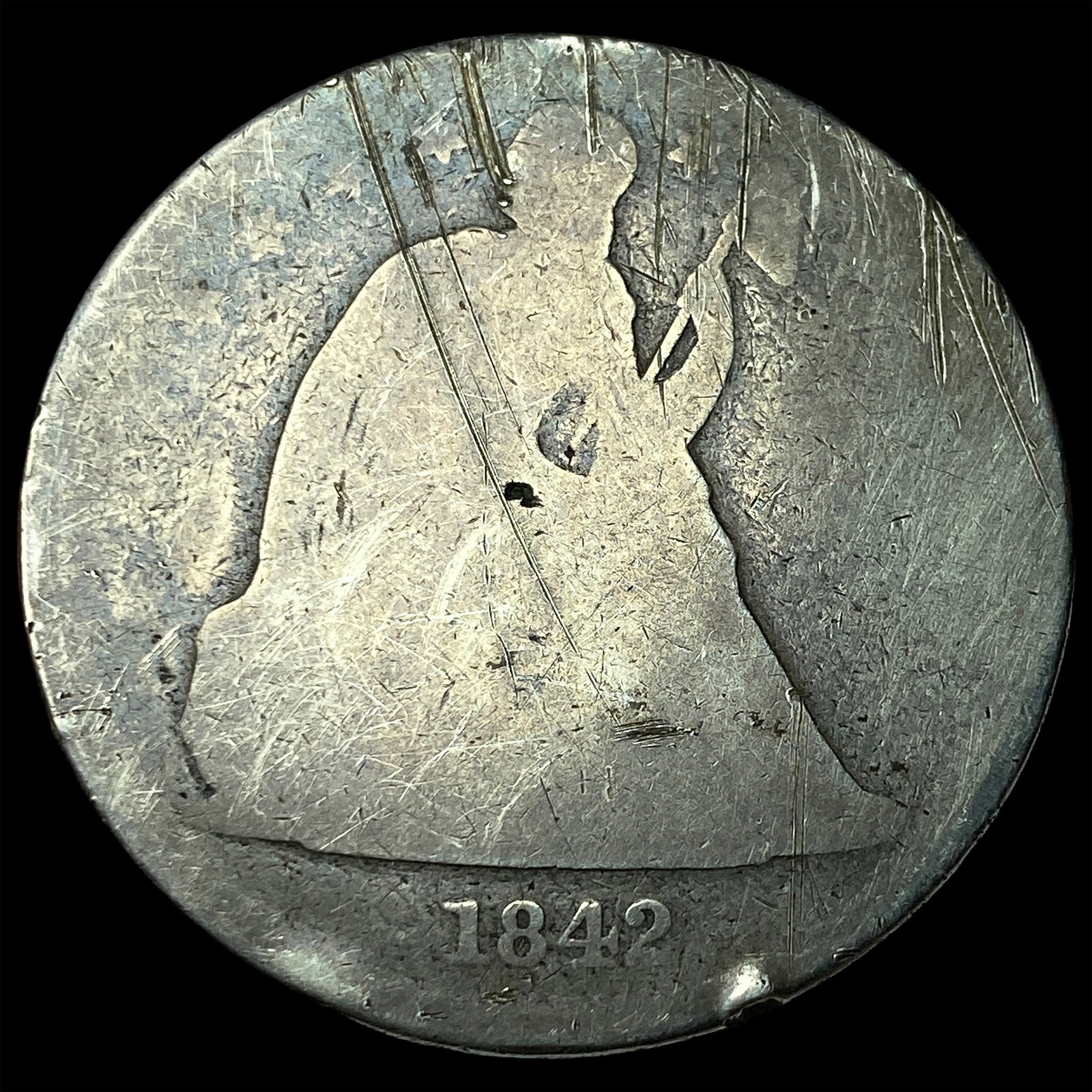 1842 Seated Liberty Silver Dollar NICELY CIRCULATED: 1842 Seated Liberty Silver Dollar NICELY CIRCULATED